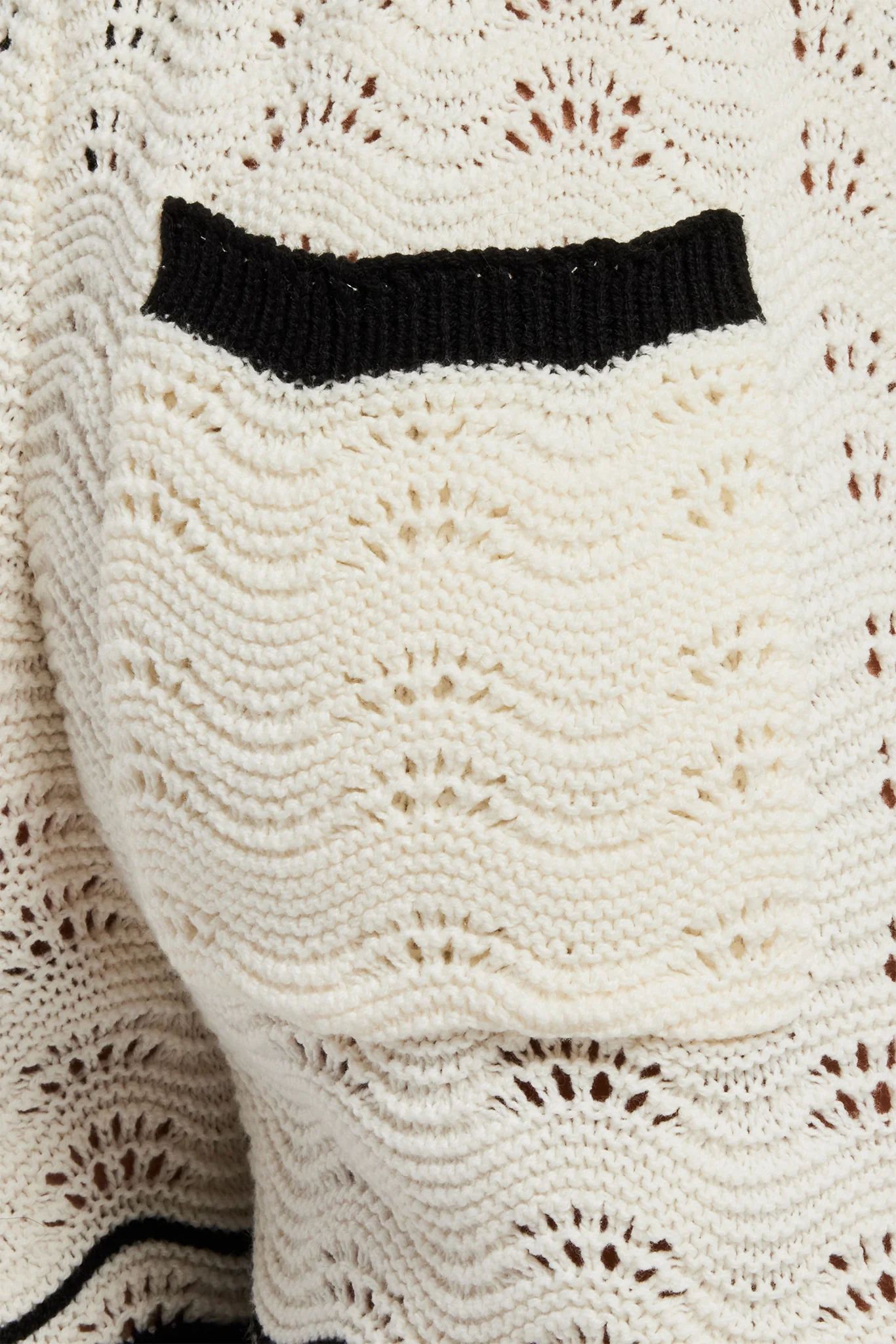 Contrast Crochet Knitted Short - Off White - Image 3