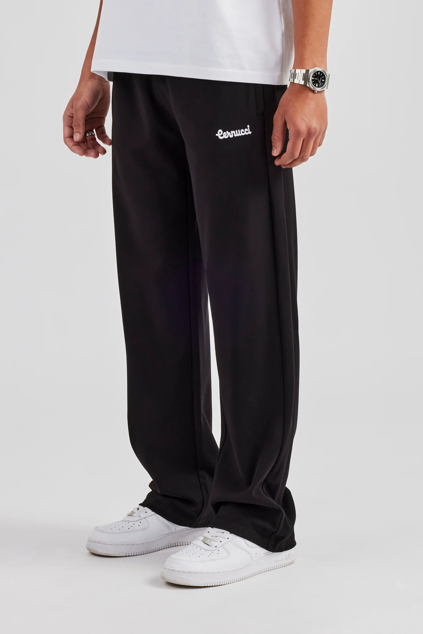 Contrast Embroidery Straight Leg Jogger - Black - Image 6