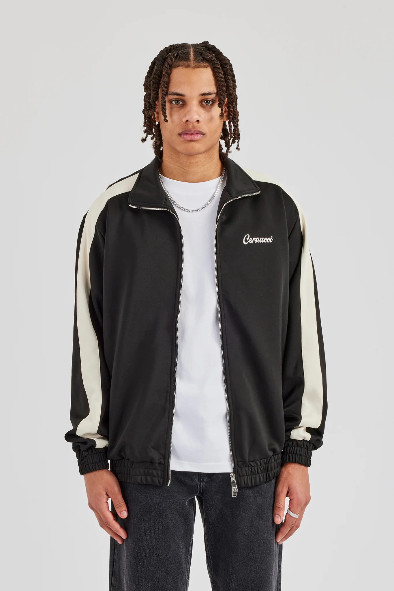 Contrast Panel Track Jacket - Black - Image 3