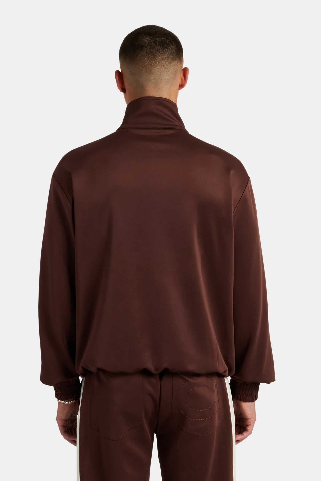Contrast Panel Track Jacket - Chocolate - Image 2