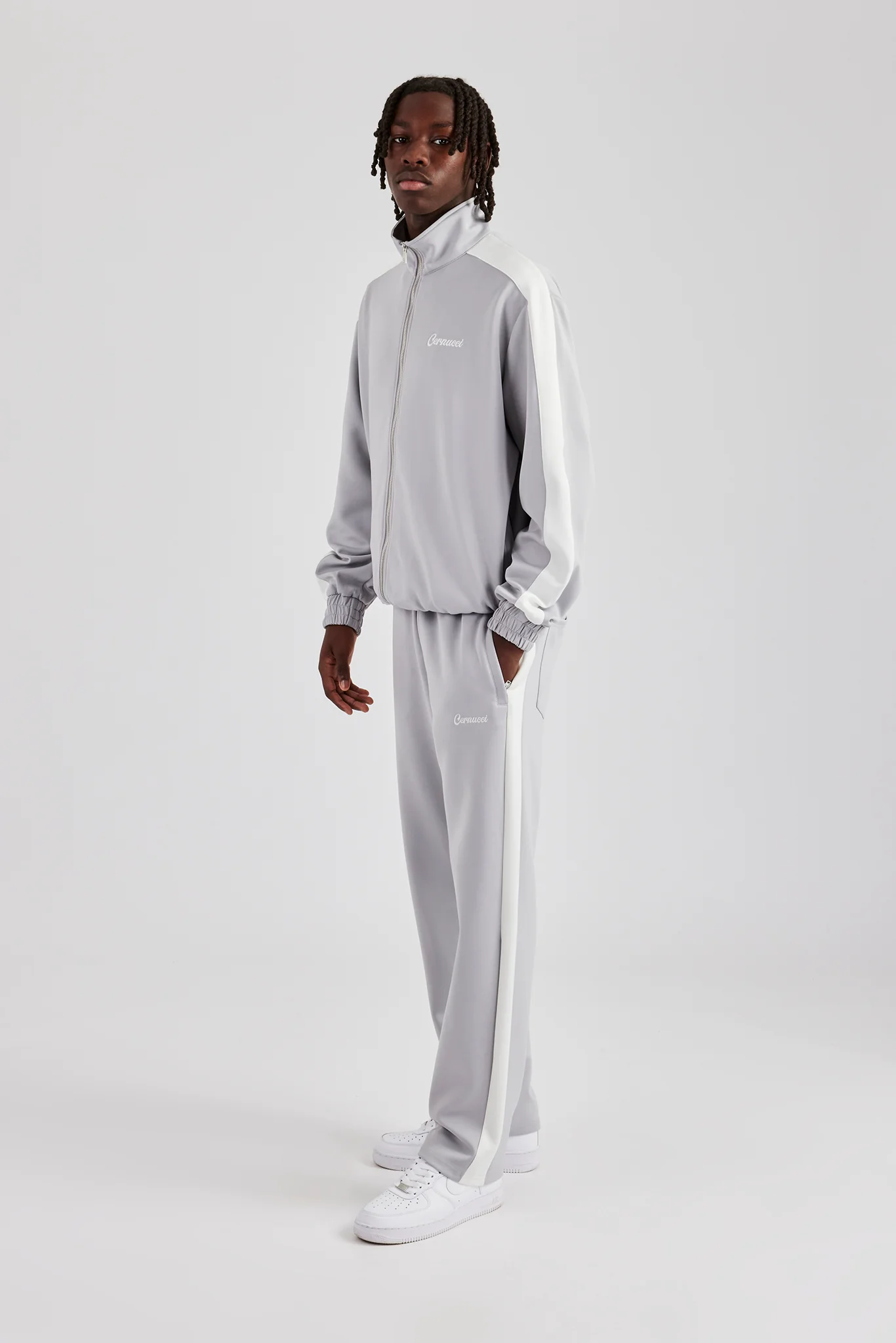 Contrast Panel Track Jacket - Grey - Image 3