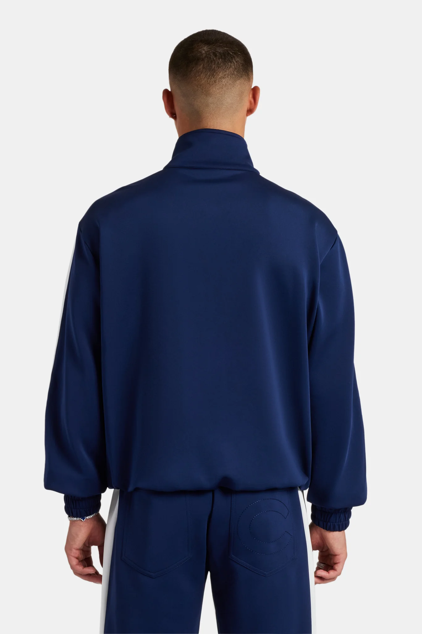 Contrast Panel Track Jacket - Navy - Image 4