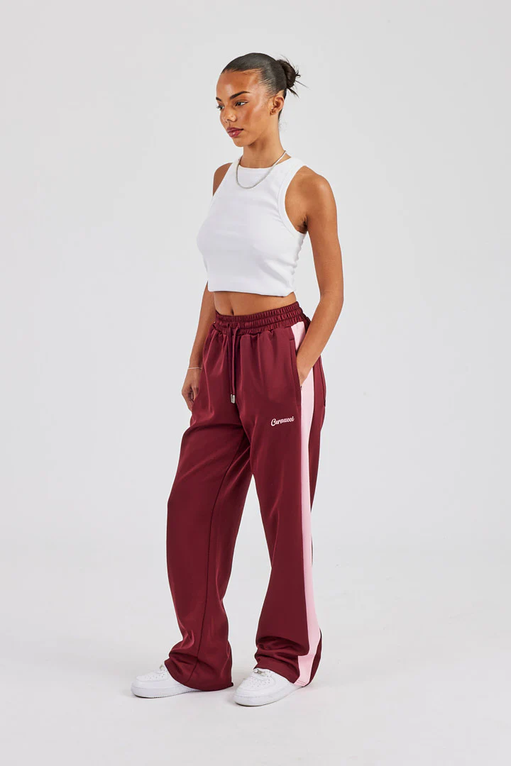 Contrast Panel Track Pant - Burgundy - Image 10