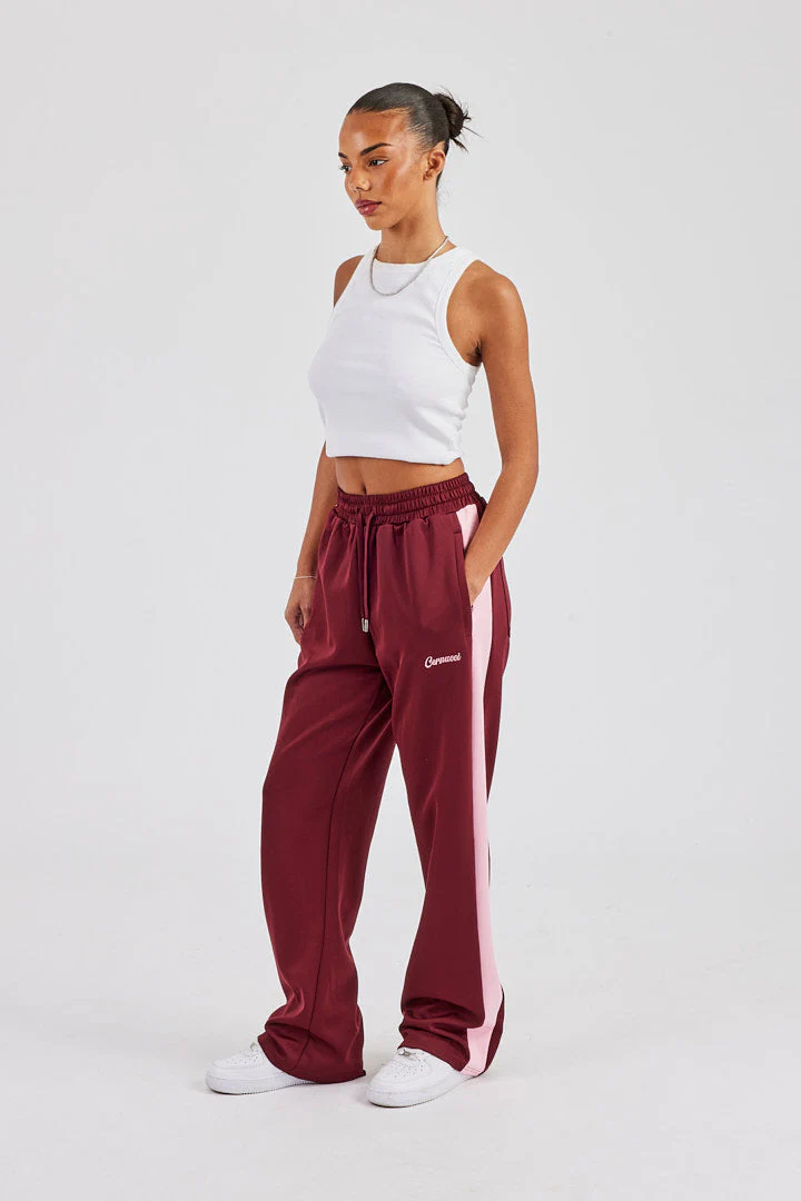Contrast Panel Track Pant - Burgundy - Image 5