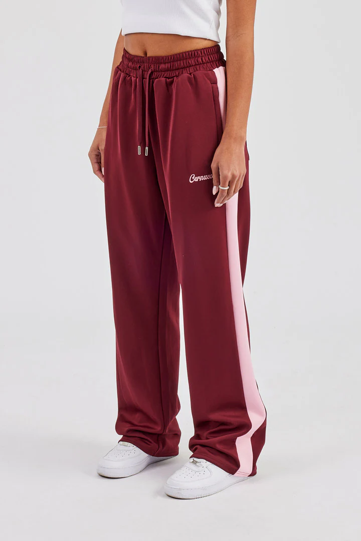 Contrast Panel Track Pant - Burgundy - Image 6