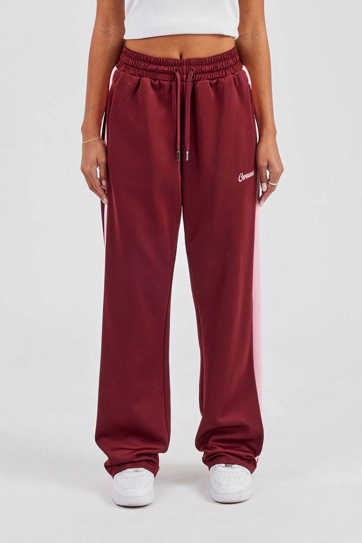 Contrast Panel Track Pant - Burgundy - Image 7