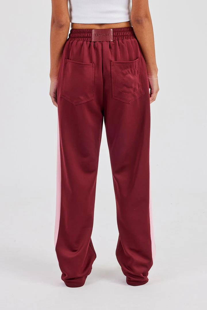 Contrast Panel Track Pant - Burgundy - Image 8