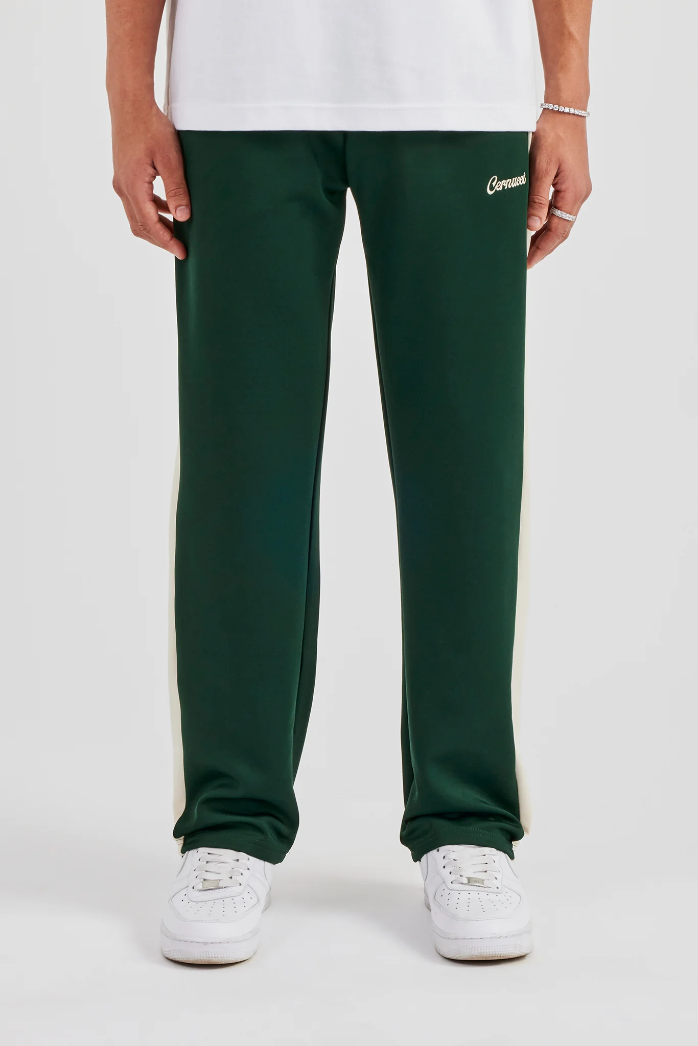 Contrast Panel Track Pant - Forest - Image 2