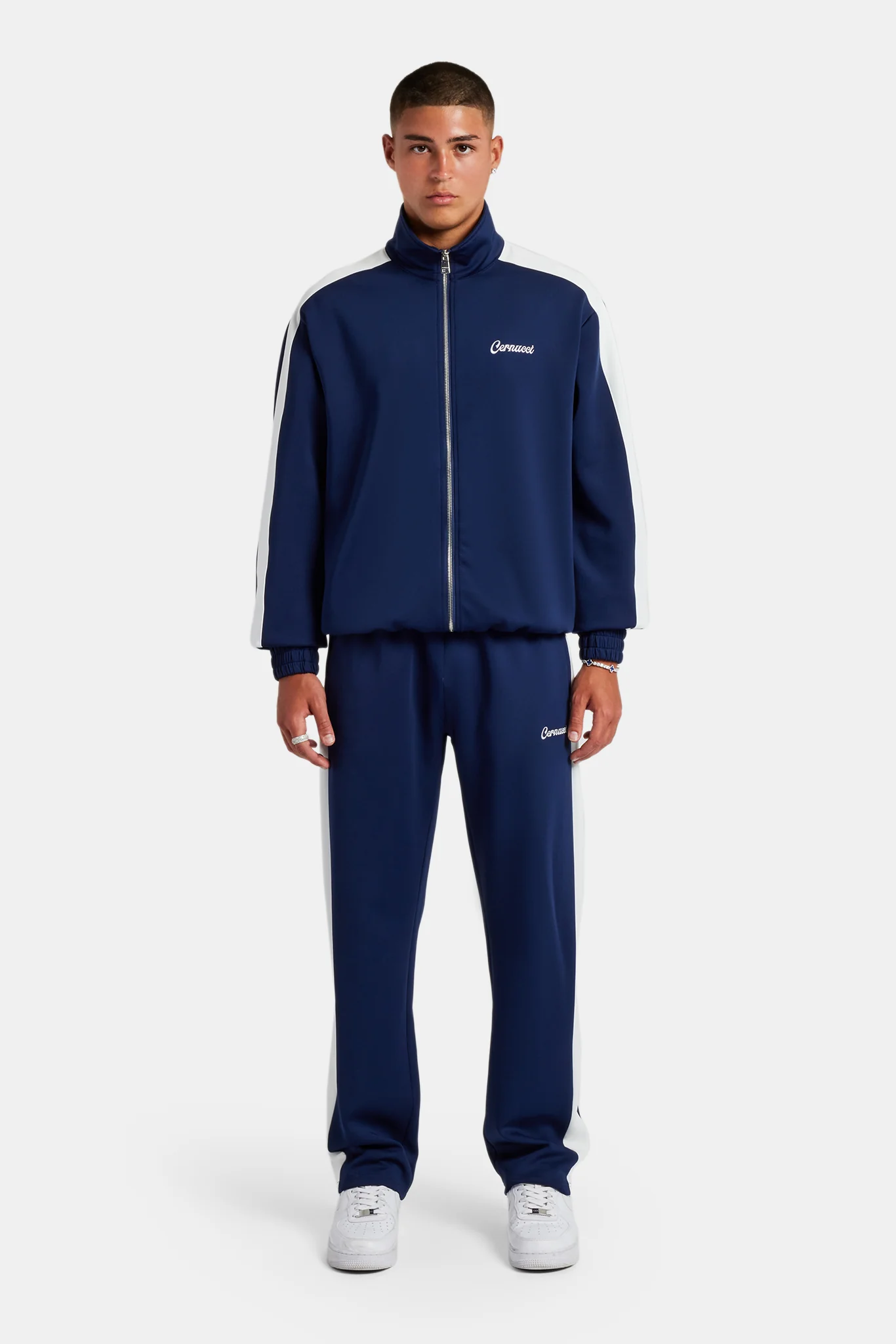 Contrast Panel Track Pant - Navy - Image 2