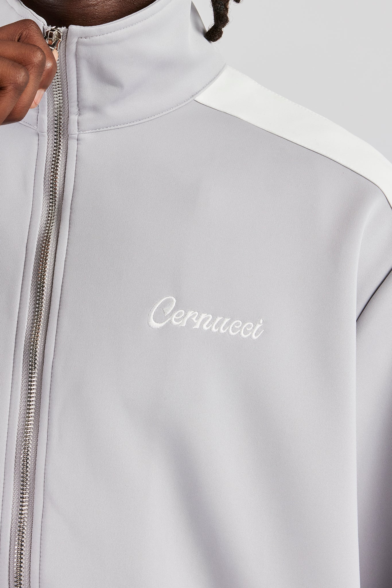 Contrast Panel Tracksuit - Grey - Image 3