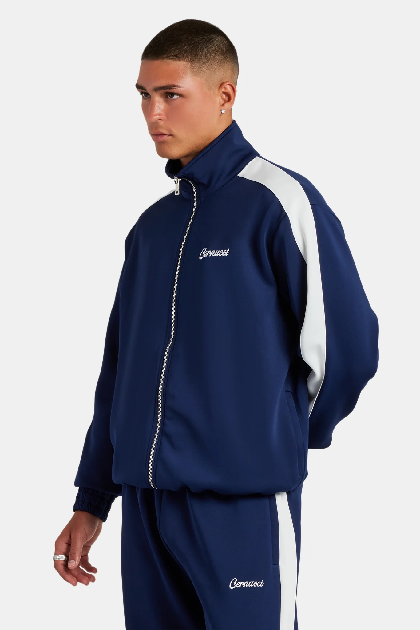 Contrast Panel Tracksuit - Navy - Image 2