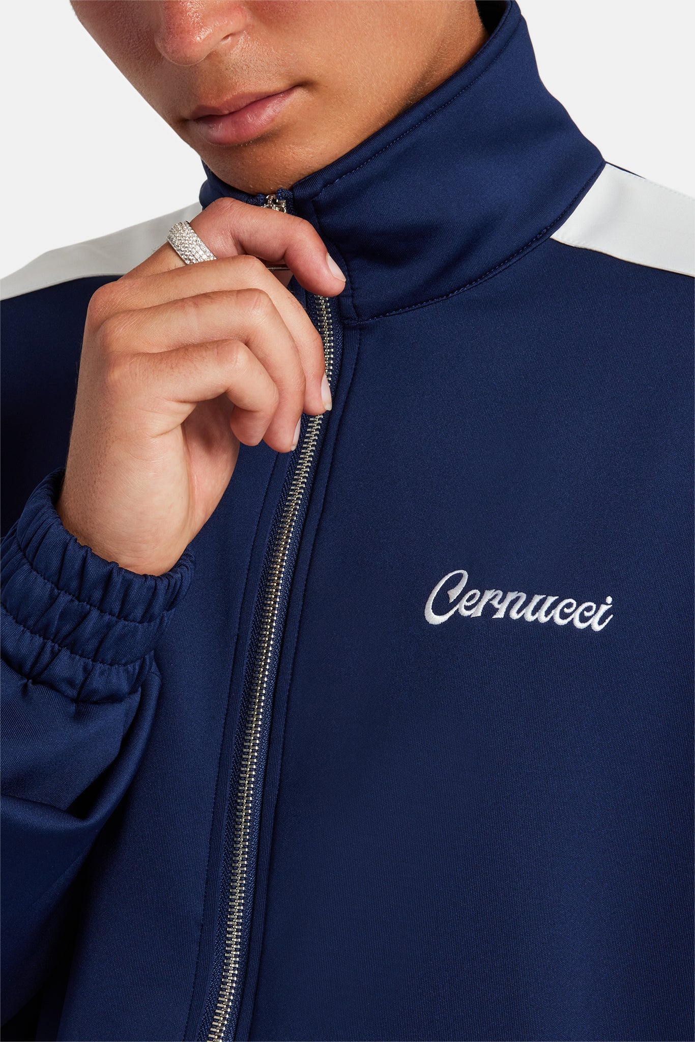Contrast Panel Tracksuit - Navy - Image 7