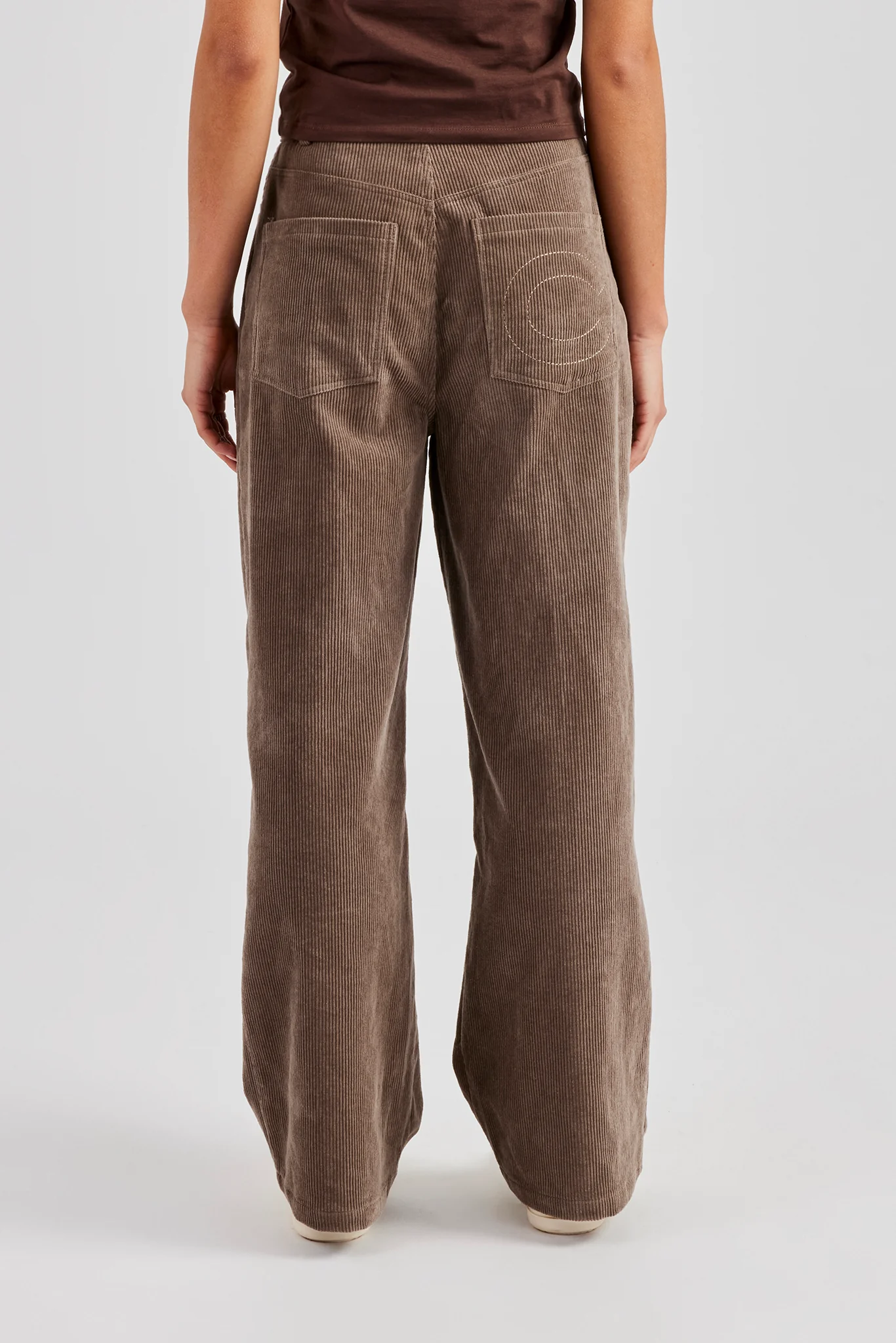 Cord Wide Leg Trouser - Taupe - Image 4