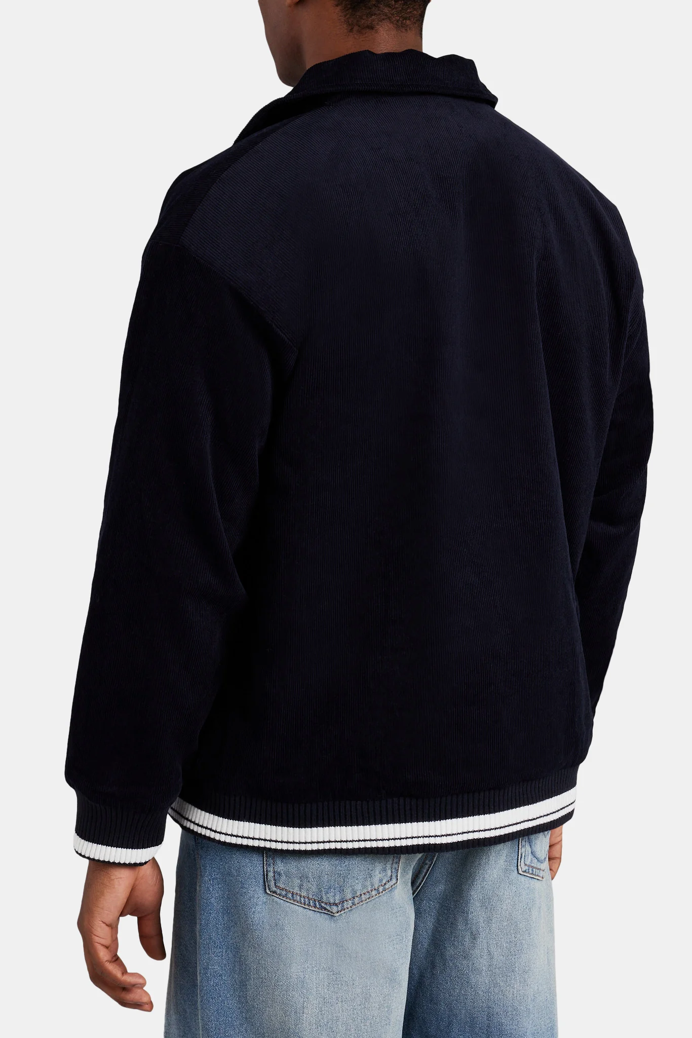 Corduroy Harrington With Sports Rib - Navy - Image 2