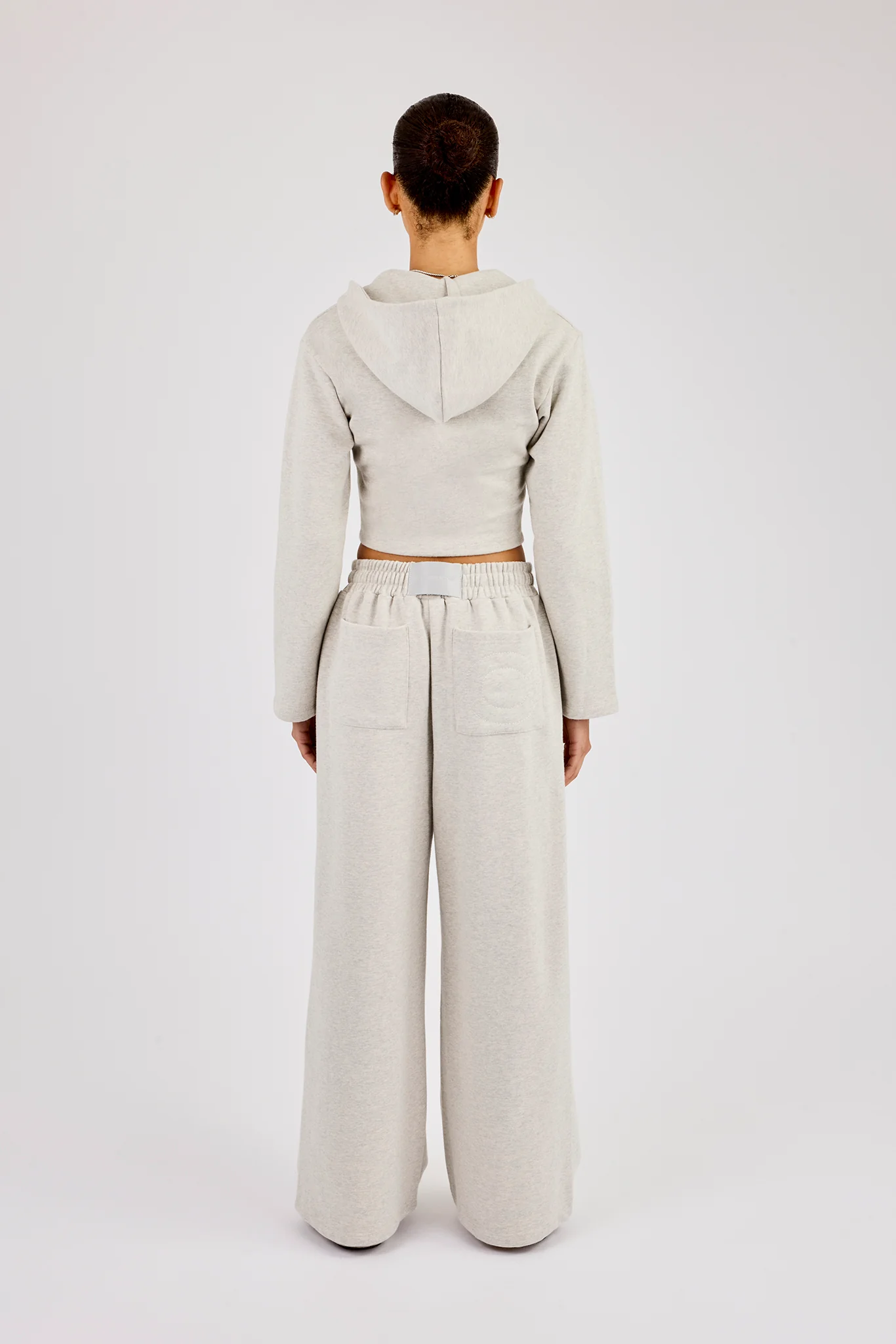 Corset Fitted Zip Hoodie & Super Baggy Jogger - Ash Grey - Image 4