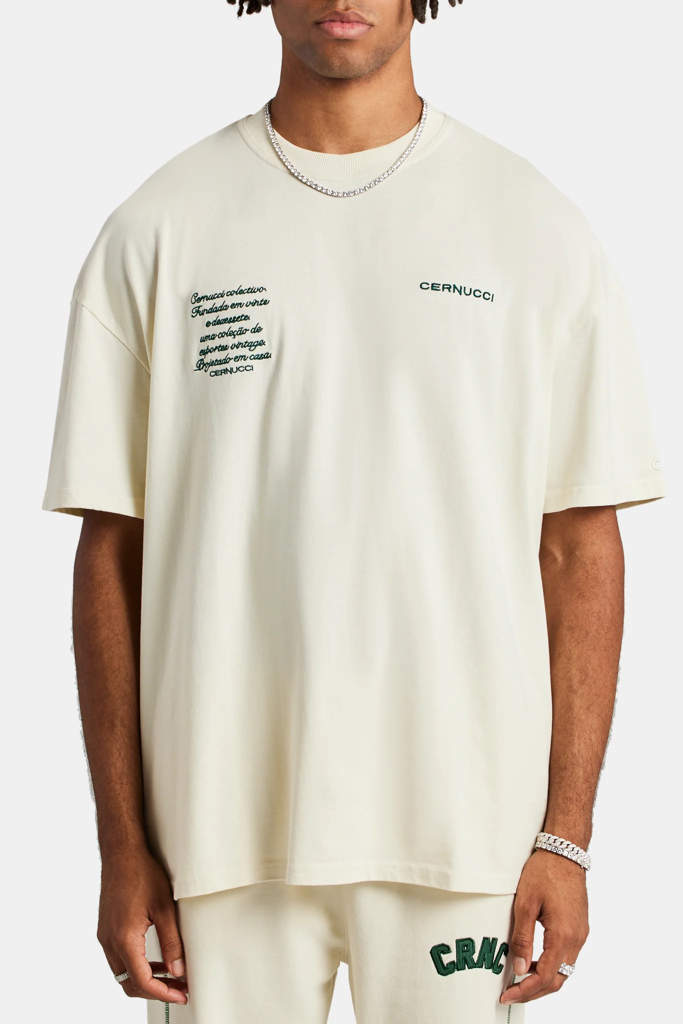 Crnc Back Applique Varsity T-shirt - Ecru - Image 2