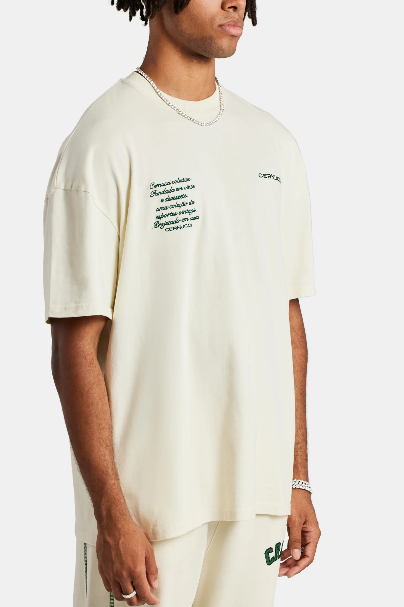 Crnc Back Applique Varsity T-shirt - Ecru - Image 4