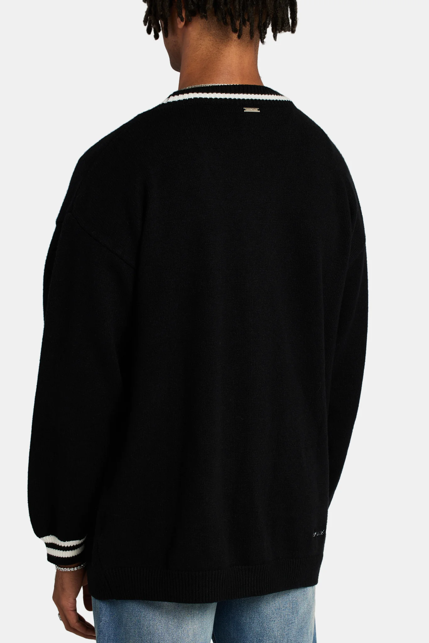 Crnc Varsity Cable knit Cardigan - Black - Image 3