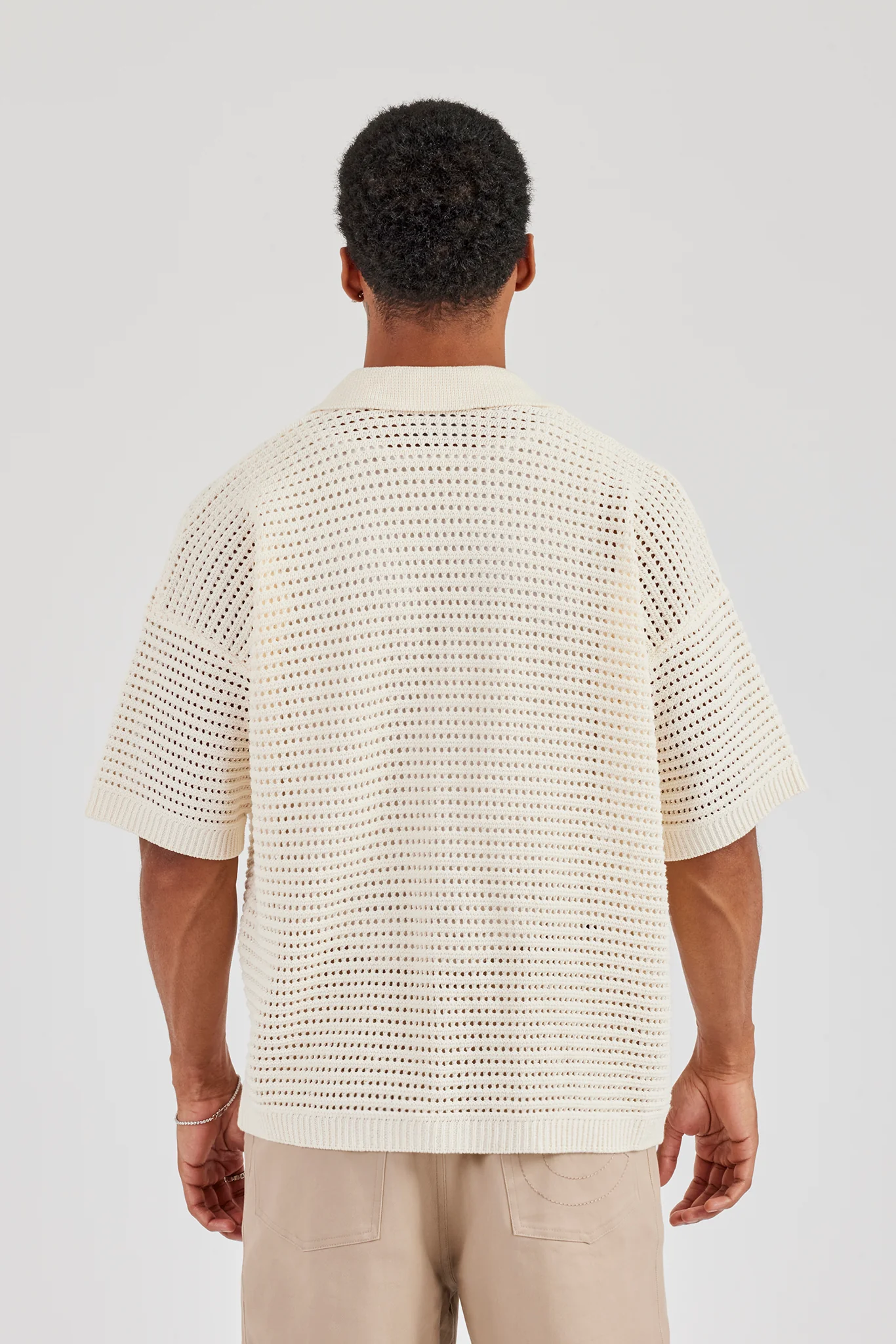 Crochet Knit Shirt - Off White - Image 5