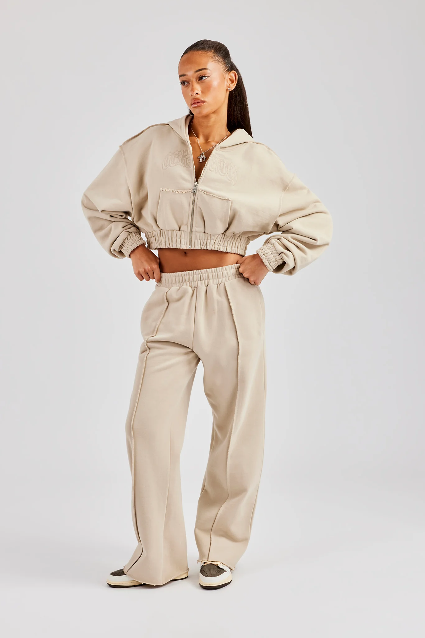 Exposed Seam Tracksuit - Stone - Image 2