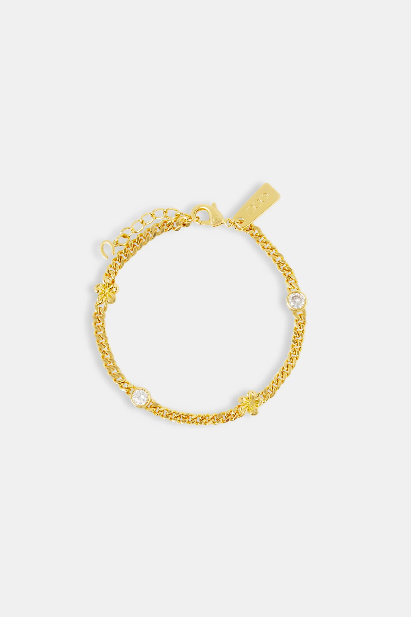Cuban Flower and Cz Bracelet - 6mm - Image 2
