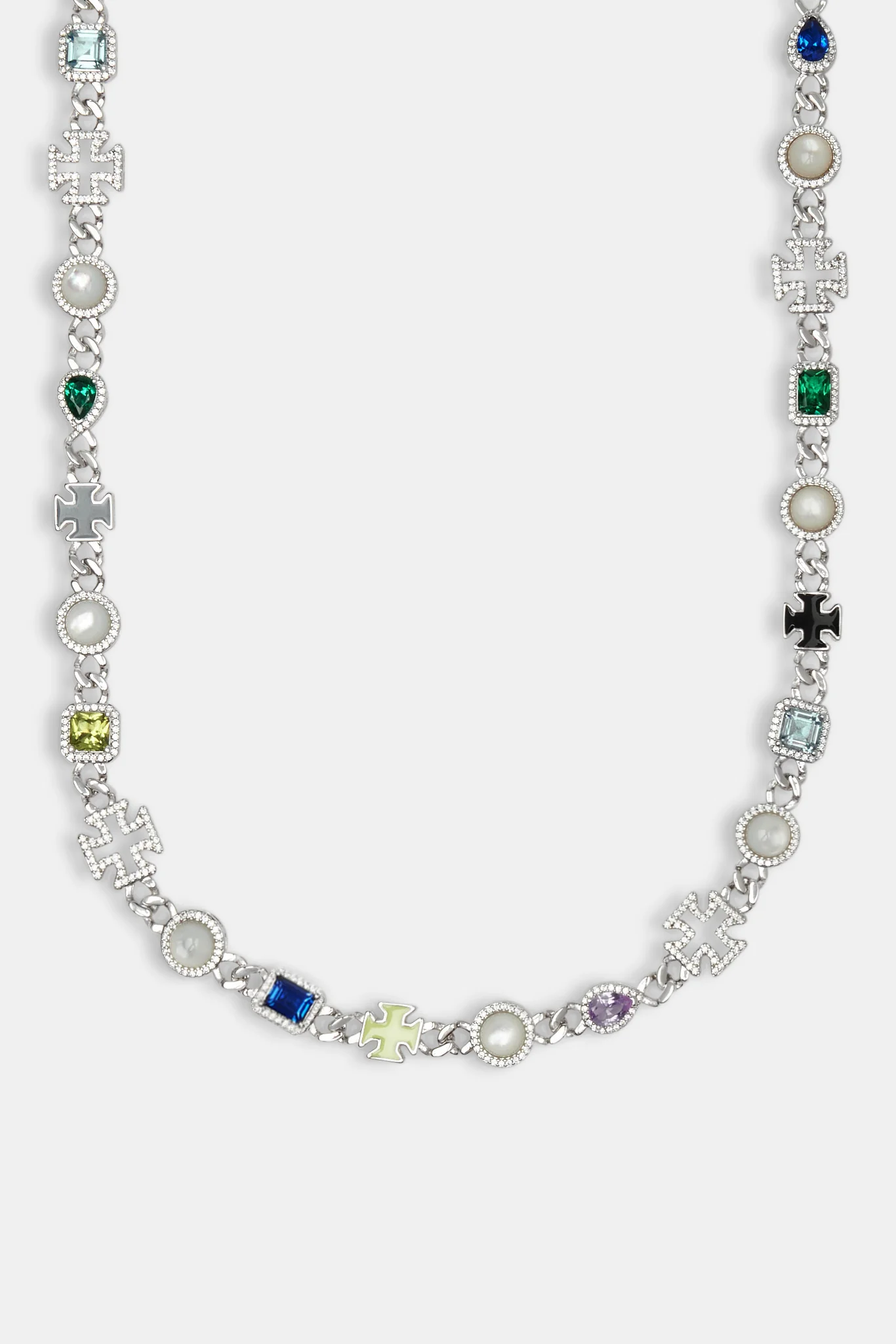 Cuban Link Gemstone & Motif Chain & Bracelet - Image 2
