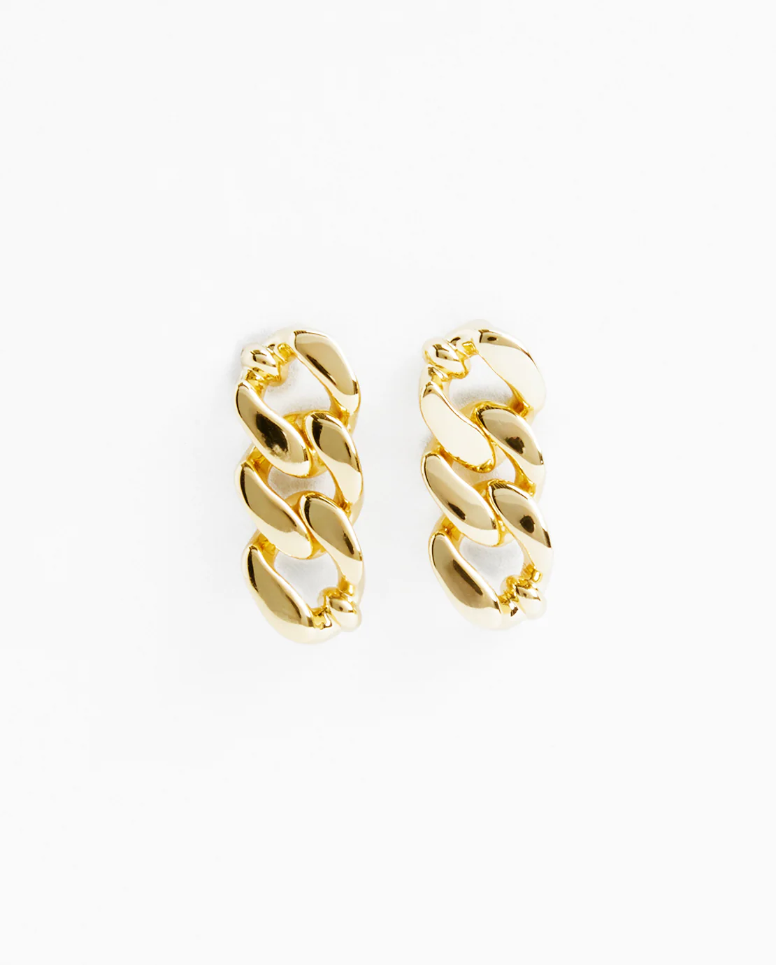 Curb Chain Drop Earrings - Gold