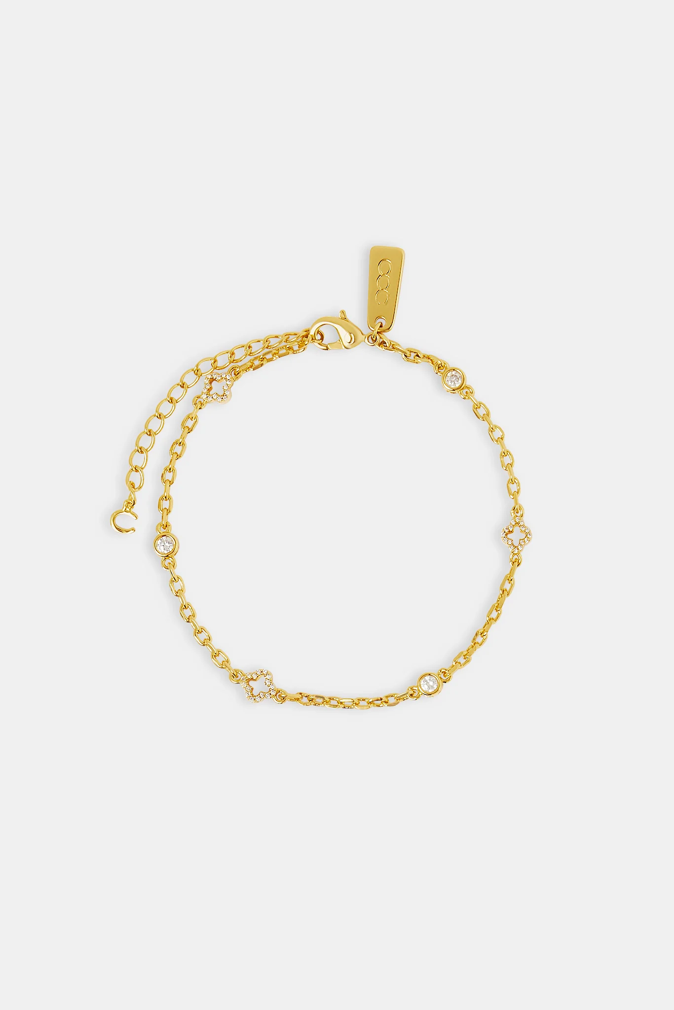 Cut Out Motif Anklet - 6mm - Gold - Image 2