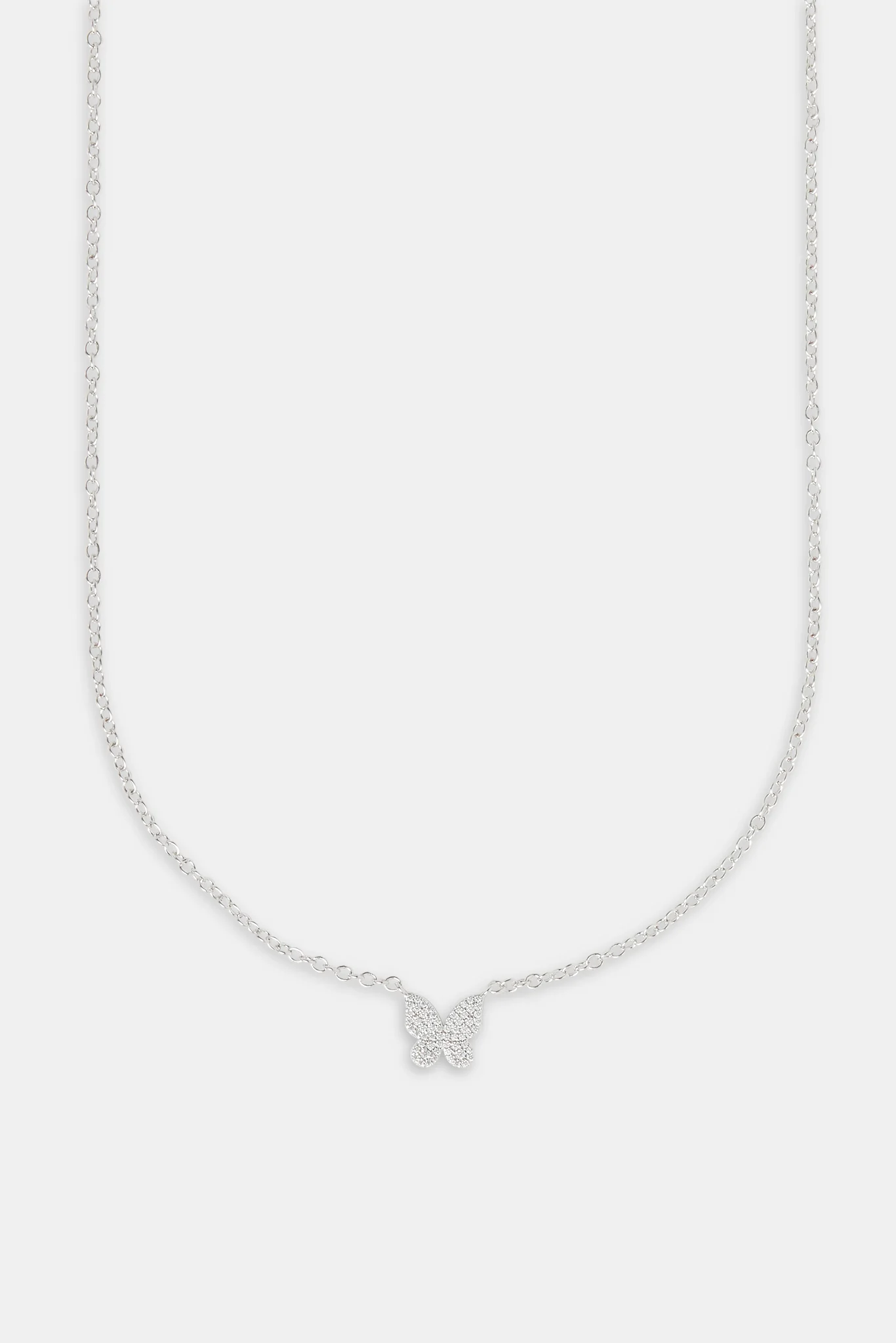 Cz Pave Butterfly Necklace - 10mm - Image 2