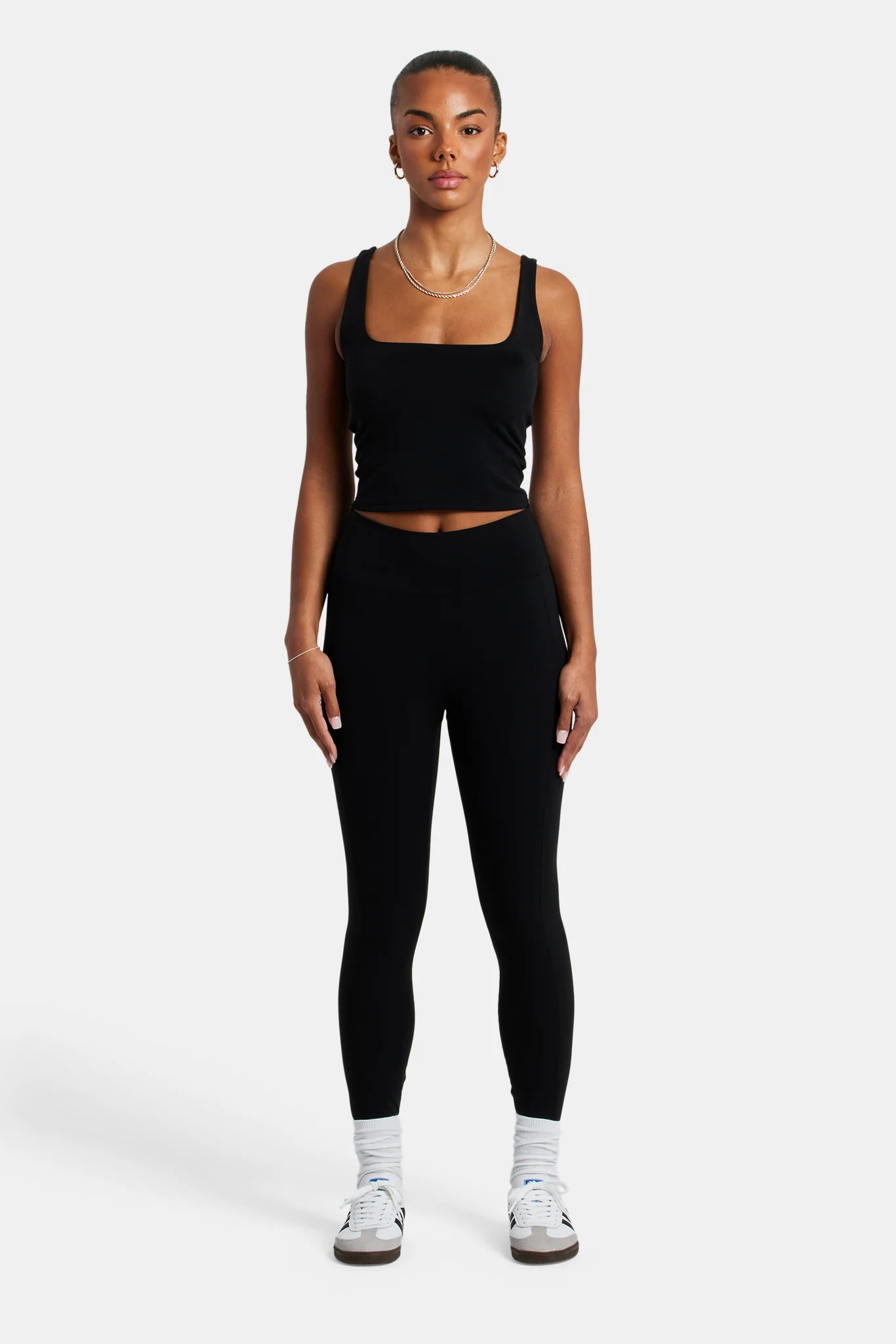 Deep Waistband Legging - Black - Image 3