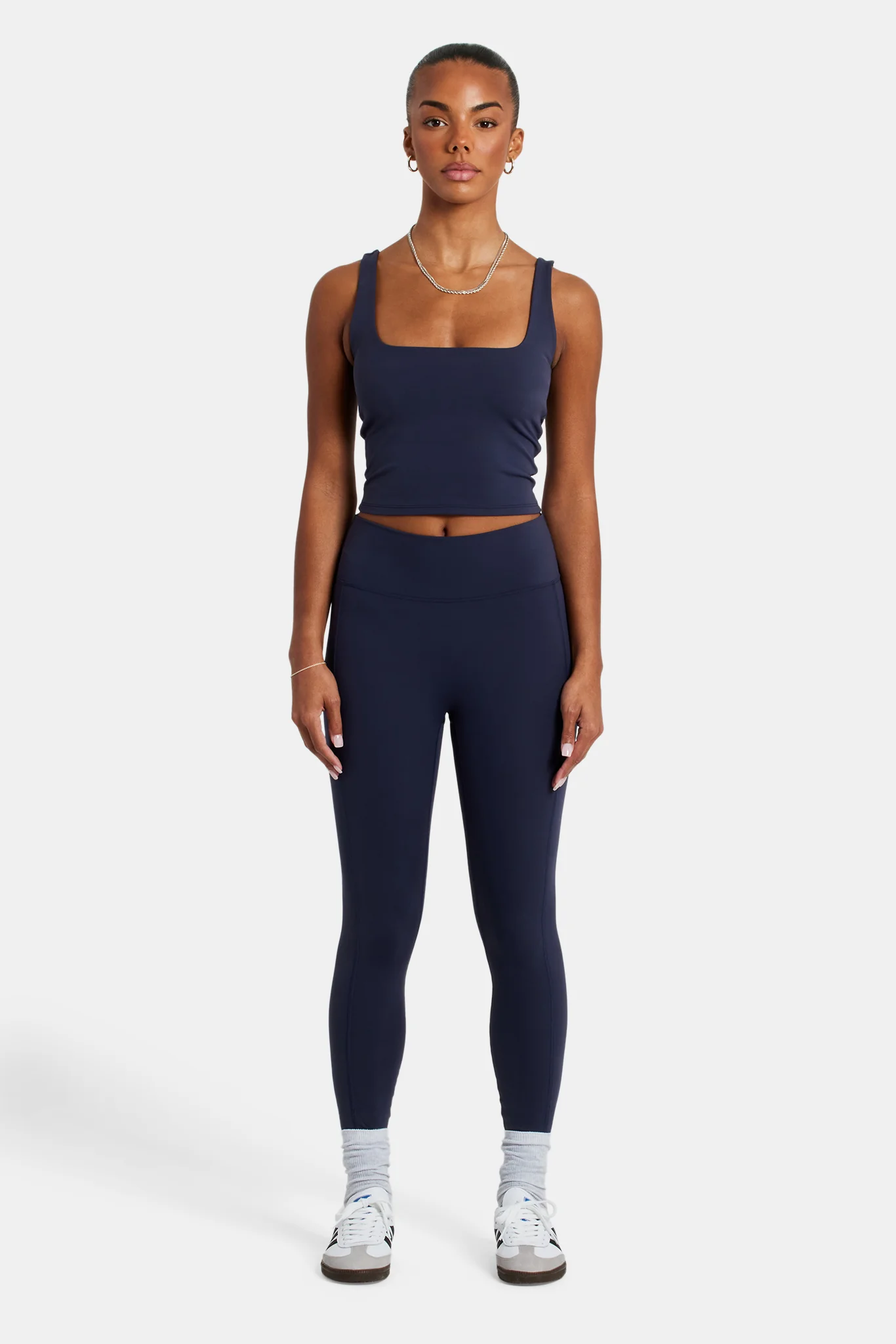 Deep Waistband Legging - Navy - Image 5