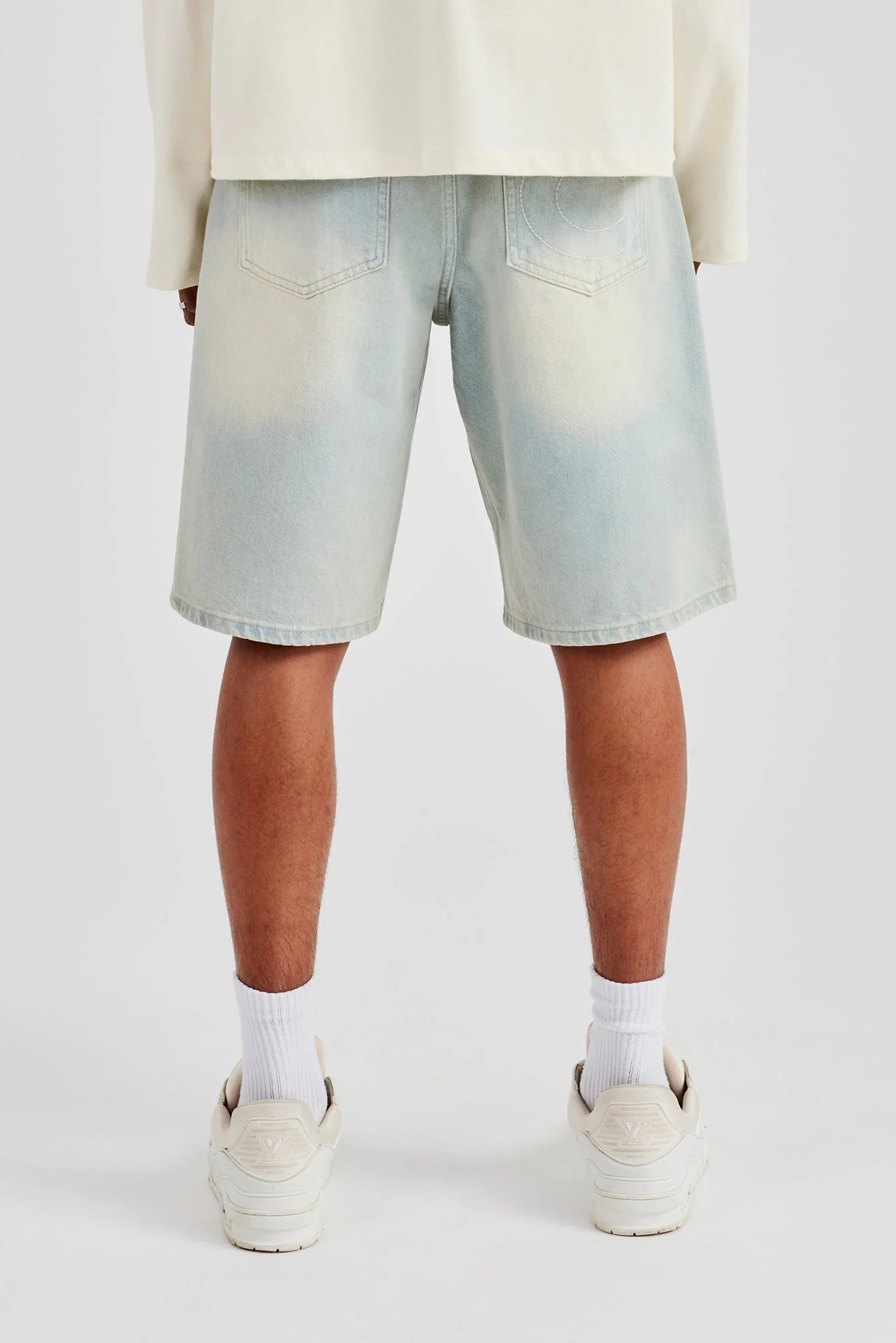 Denim Bermuda Jorts - Bleach Wash - Image 3