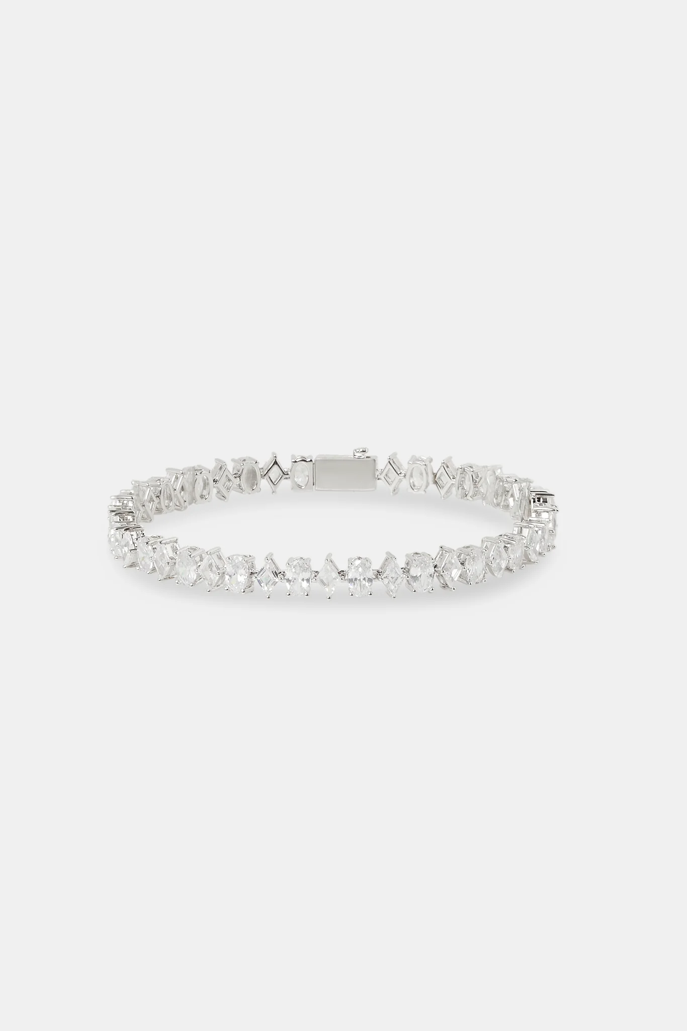 Diamond & Oval Stone Tennis Bracelet - 6mm - Image 2