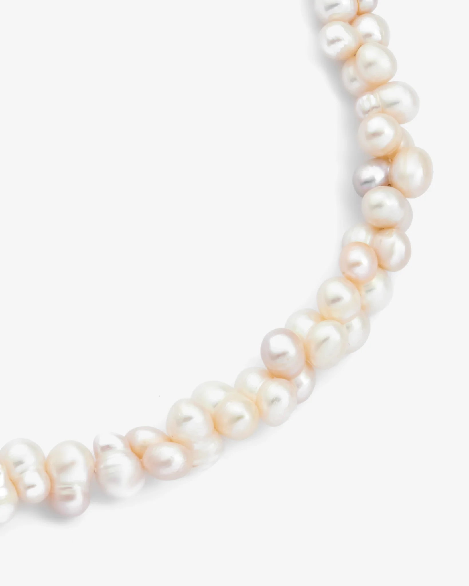 Double Cluster Pearl Necklace - Gold - Image 3
