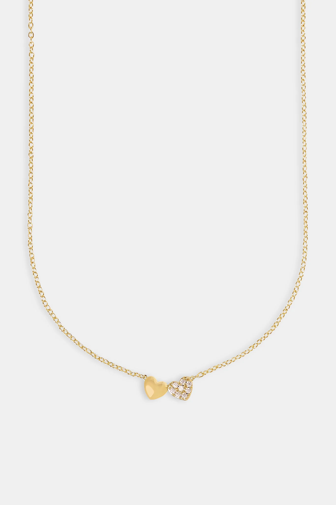 Double Heart Necklace - 8mm - Image 2