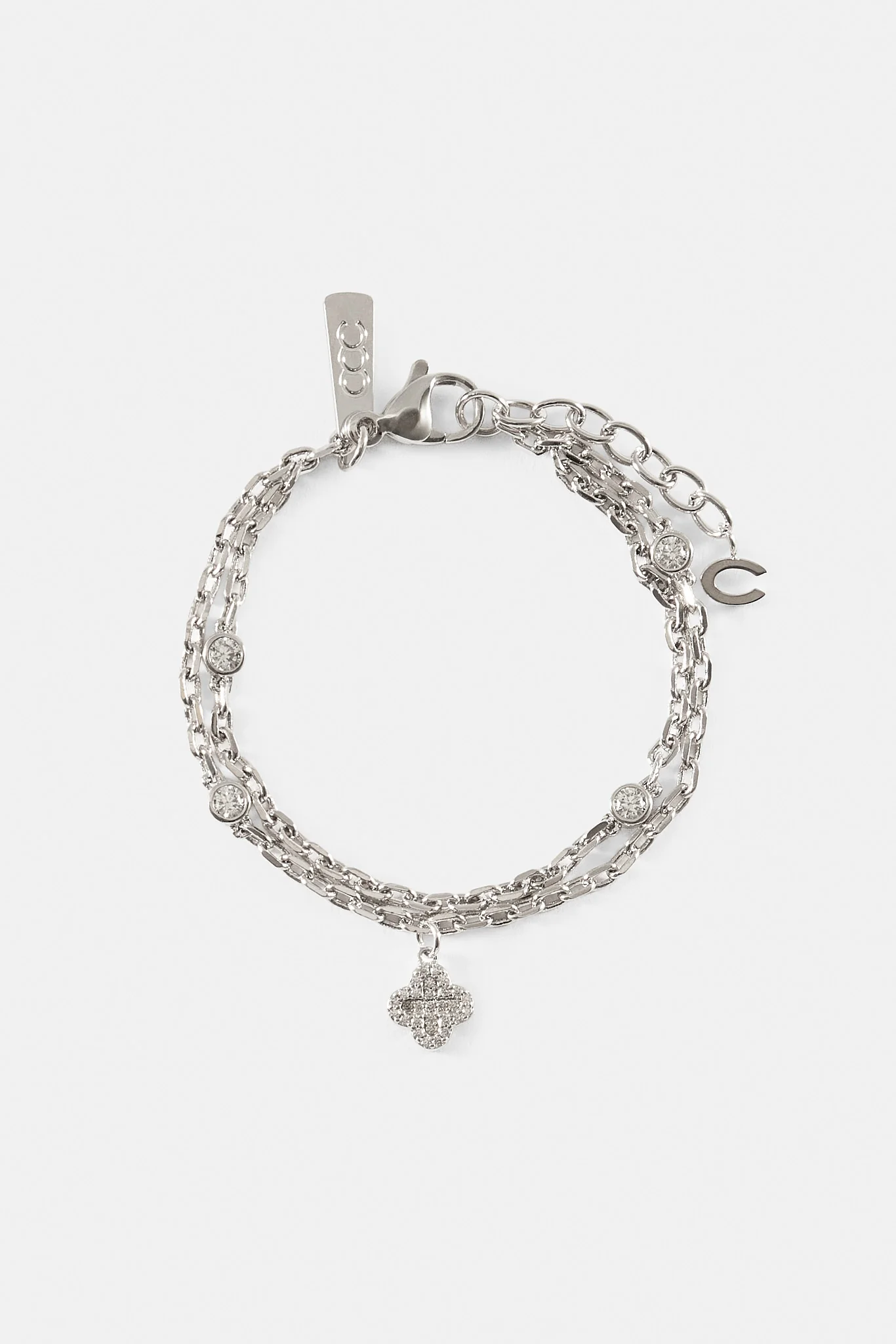 Double Layer Iced & Motif Rolo Bracelet - 10mm - Image 2