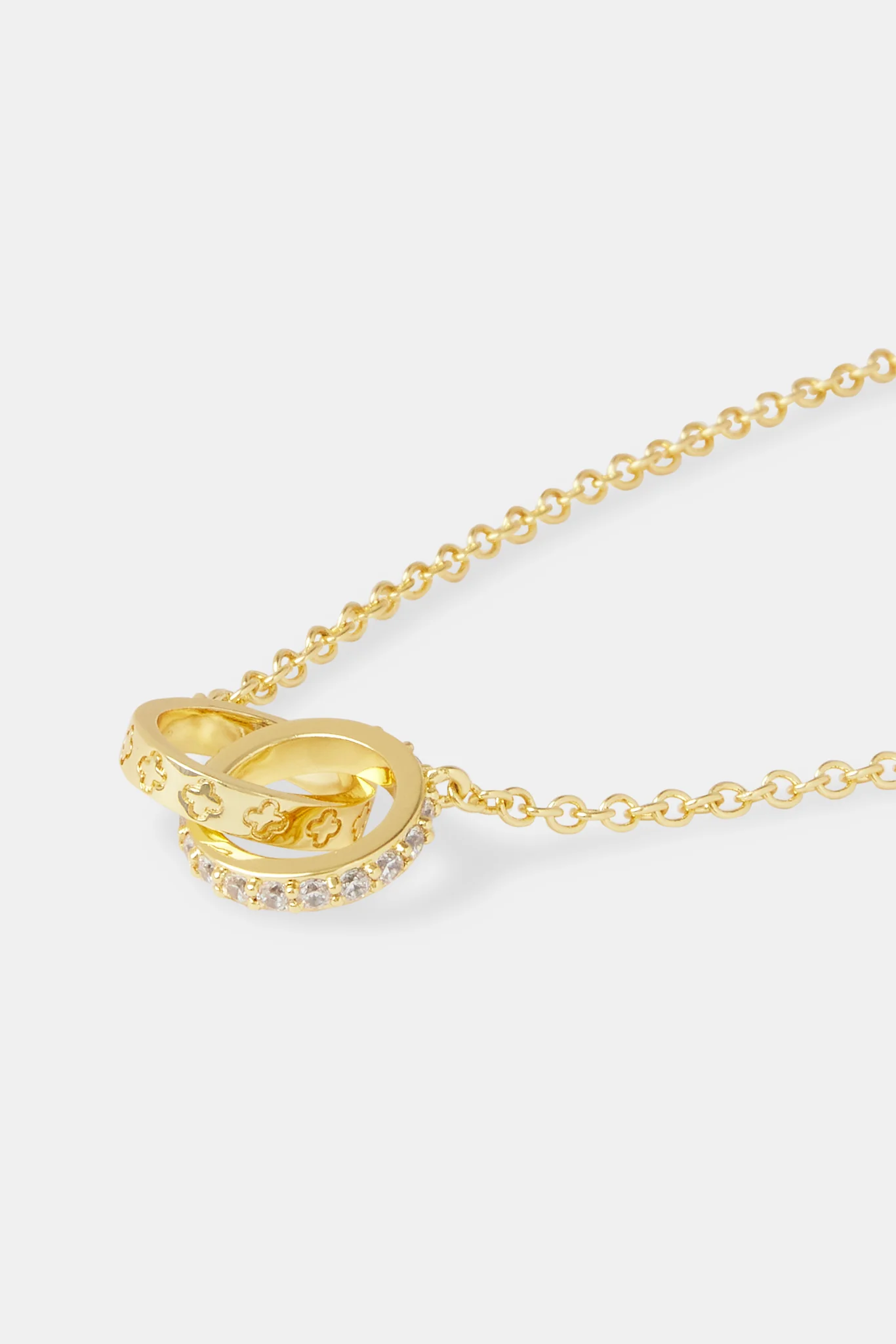 Double Polished and Iced Ring Necklace - 14mm - Image 2