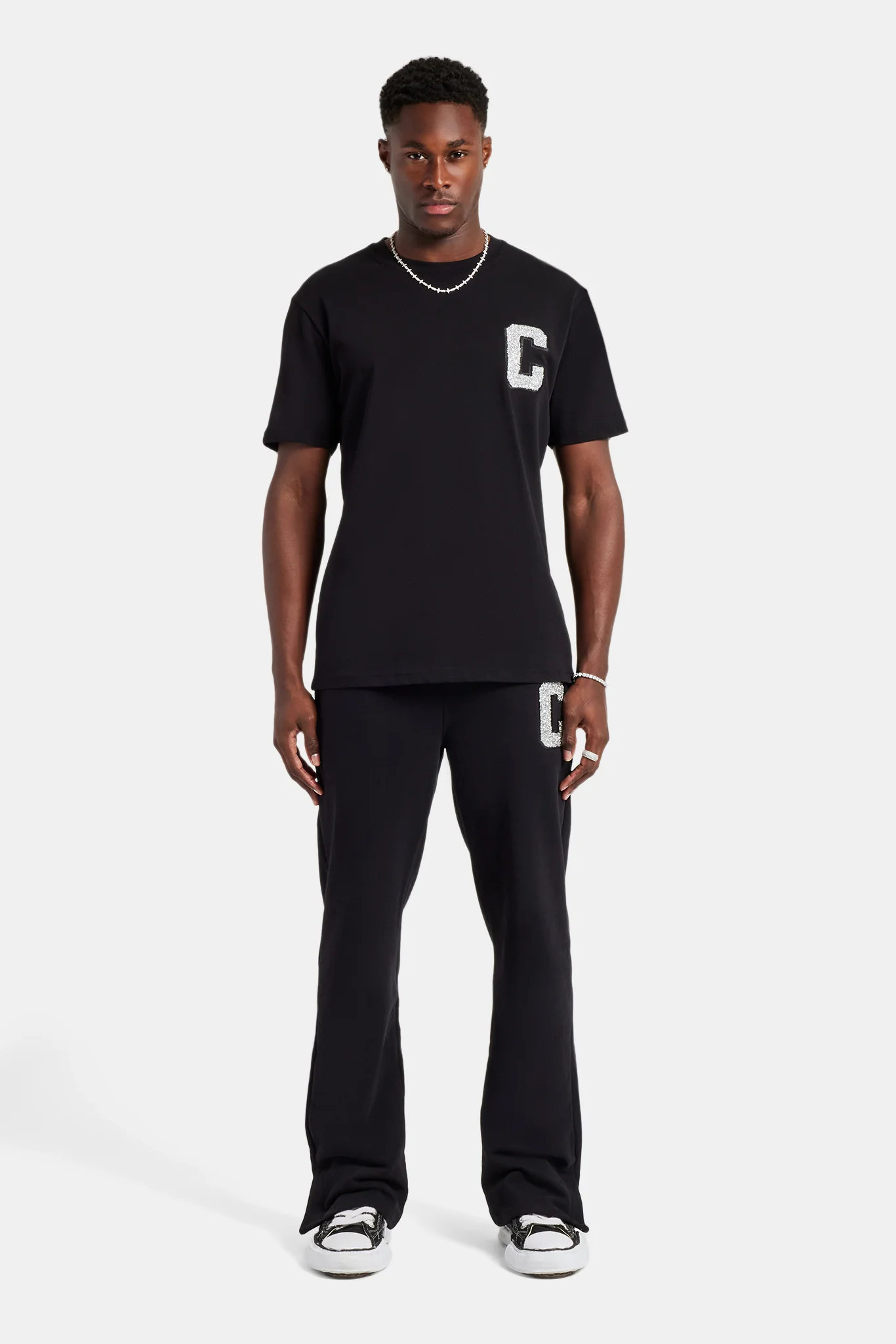 Embellished C T-Shirt & Jogger - Black - Image 3