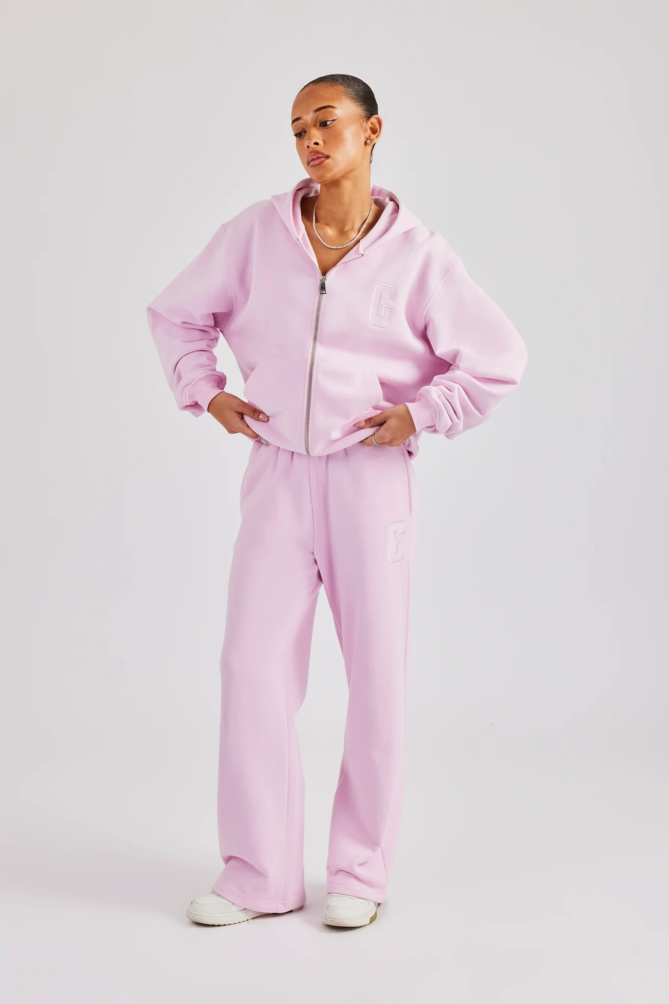 Embroidered C Jogger - Pink - Image 2