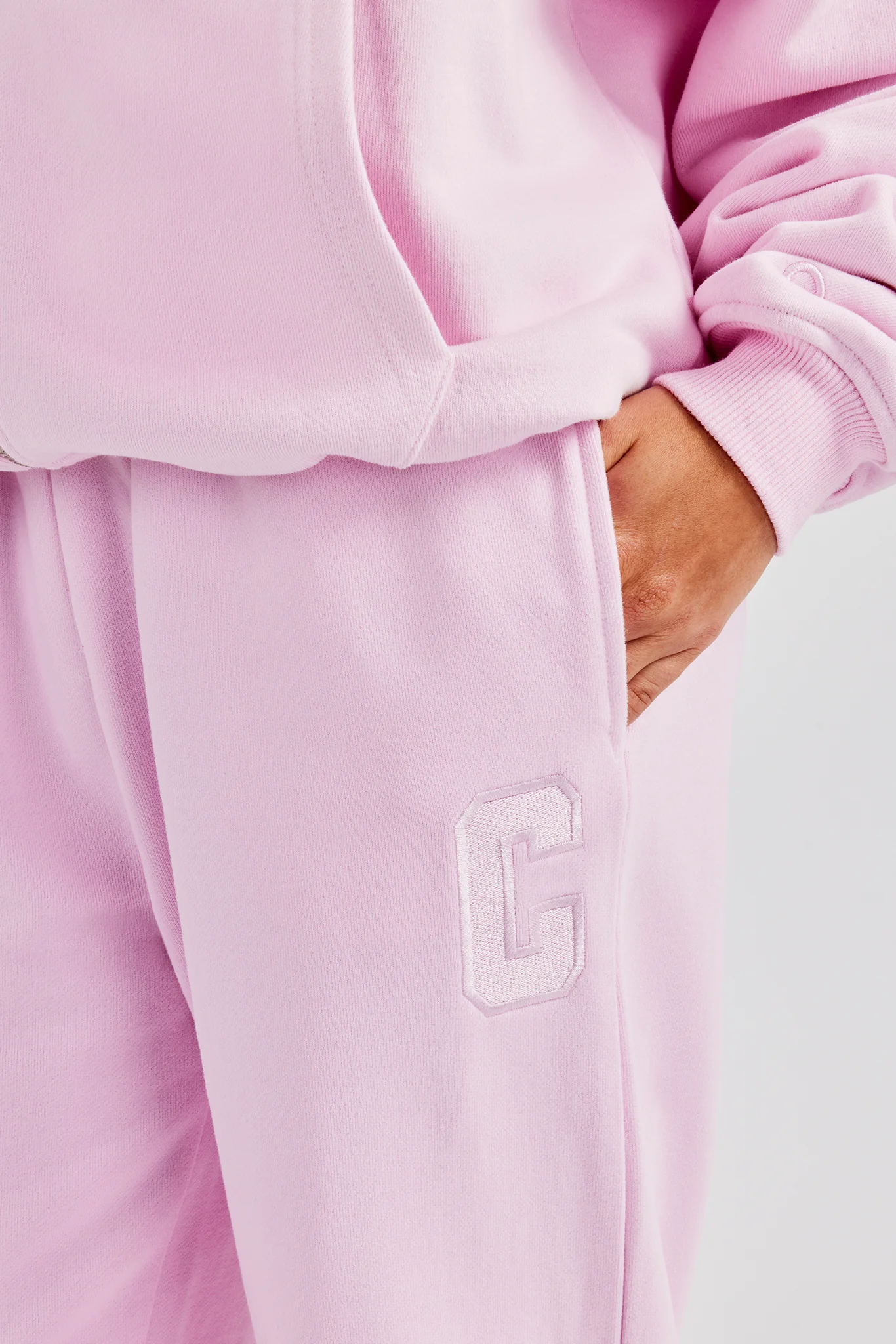 Embroidered C Jogger - Pink - Image 3