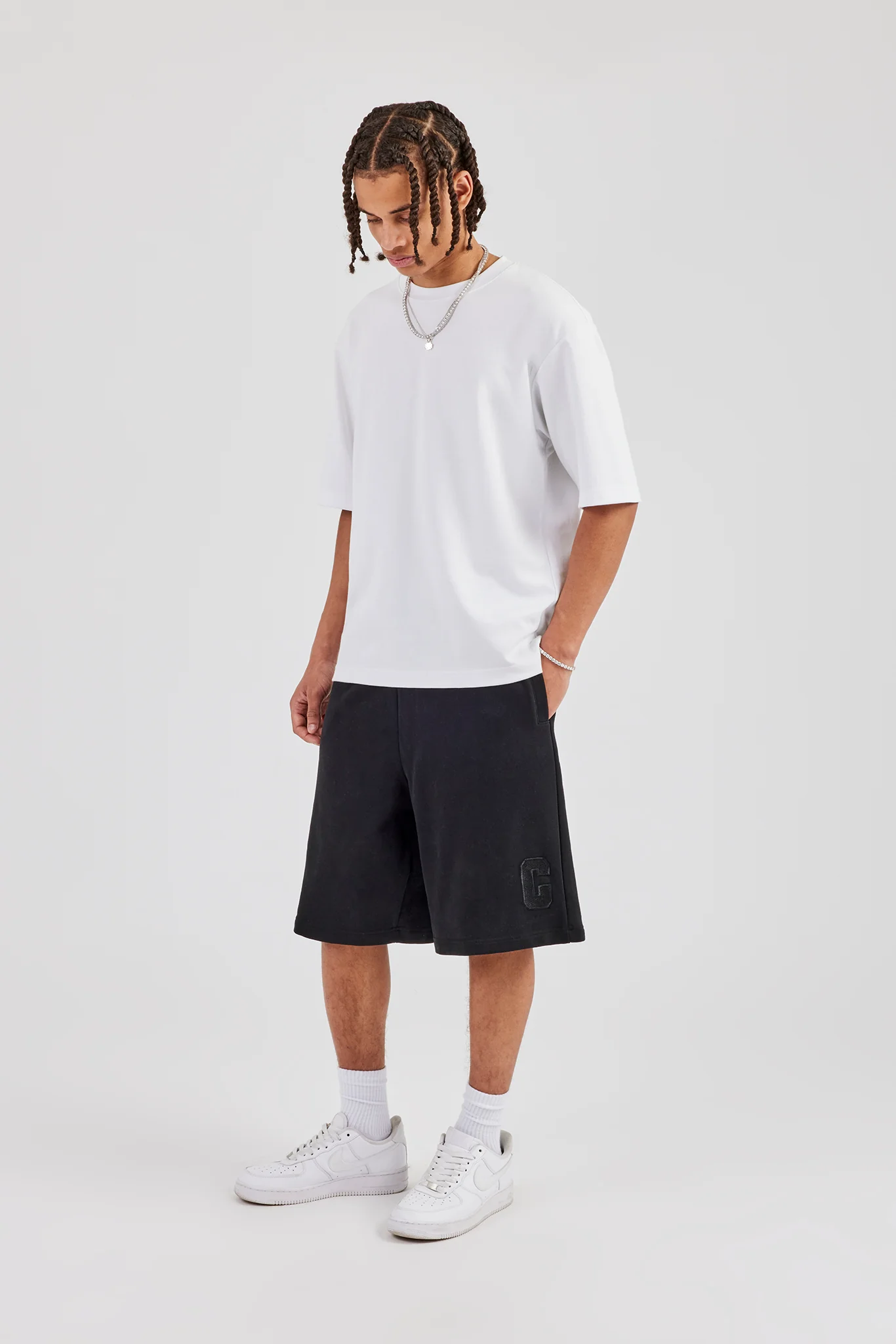 Embroidered C Jort - Black - Image 2