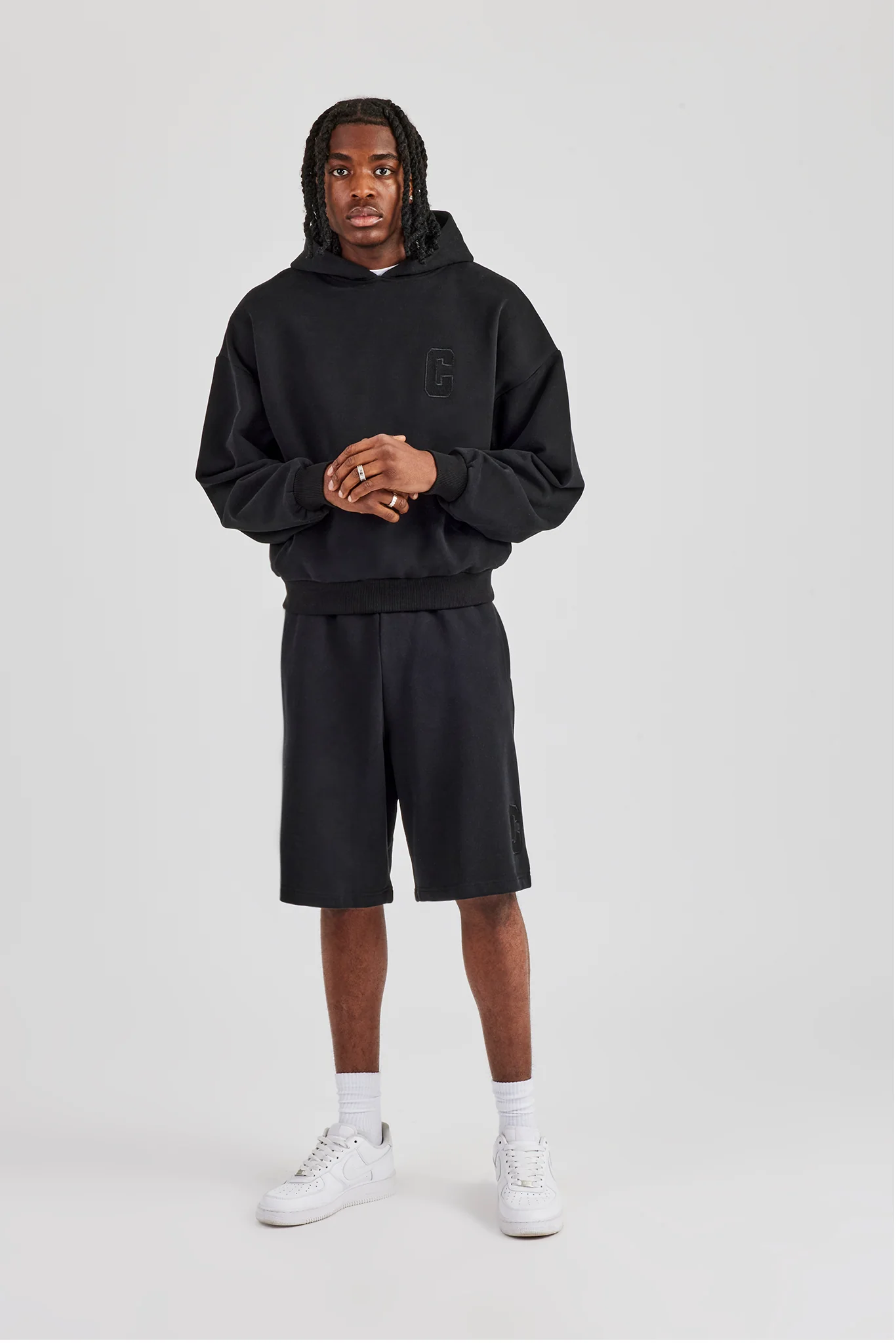 Embroidered C Jort - Black - Image 3