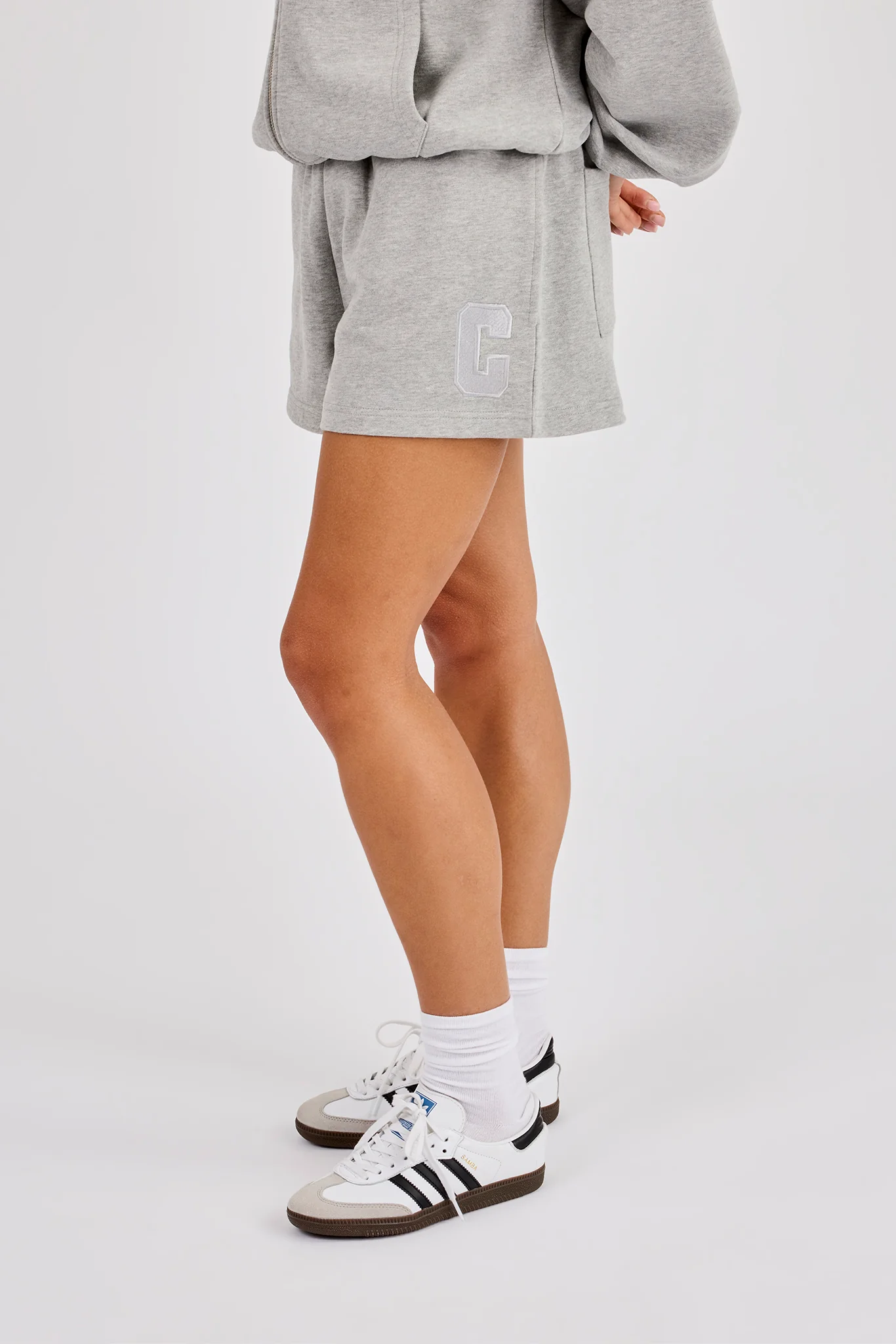 Embroidered C Short - Grey Marl - Image 2