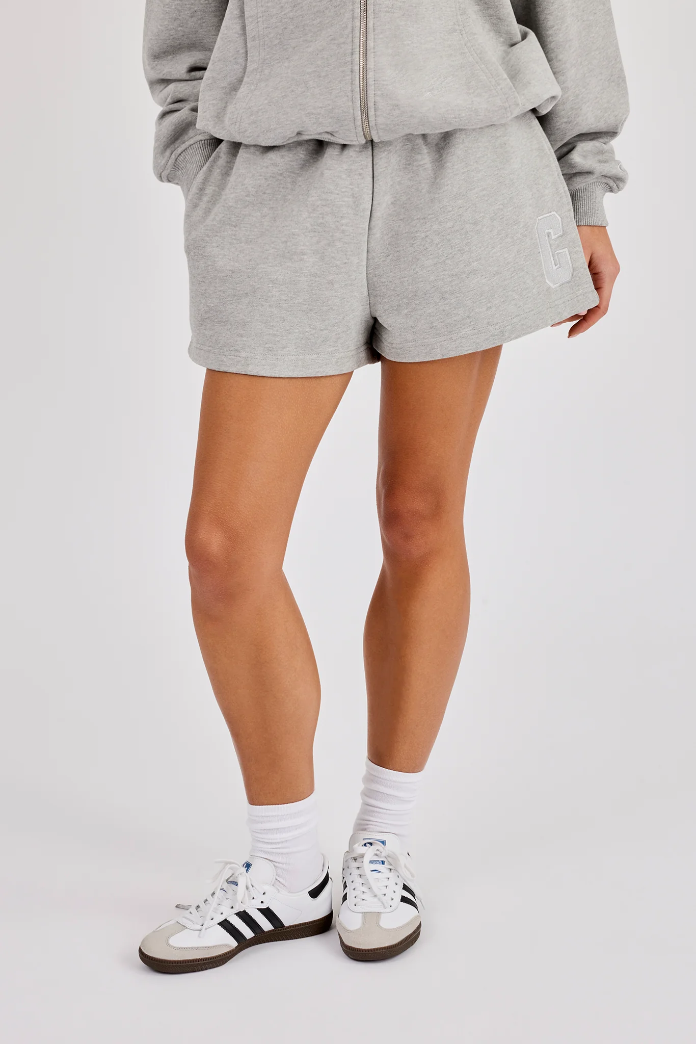 Embroidered C Short - Grey Marl - Image 4