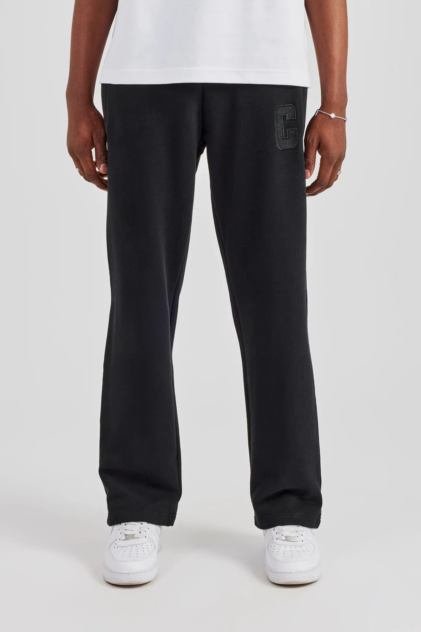 Embroidered C Straight Leg Jogger - Black - Image 2