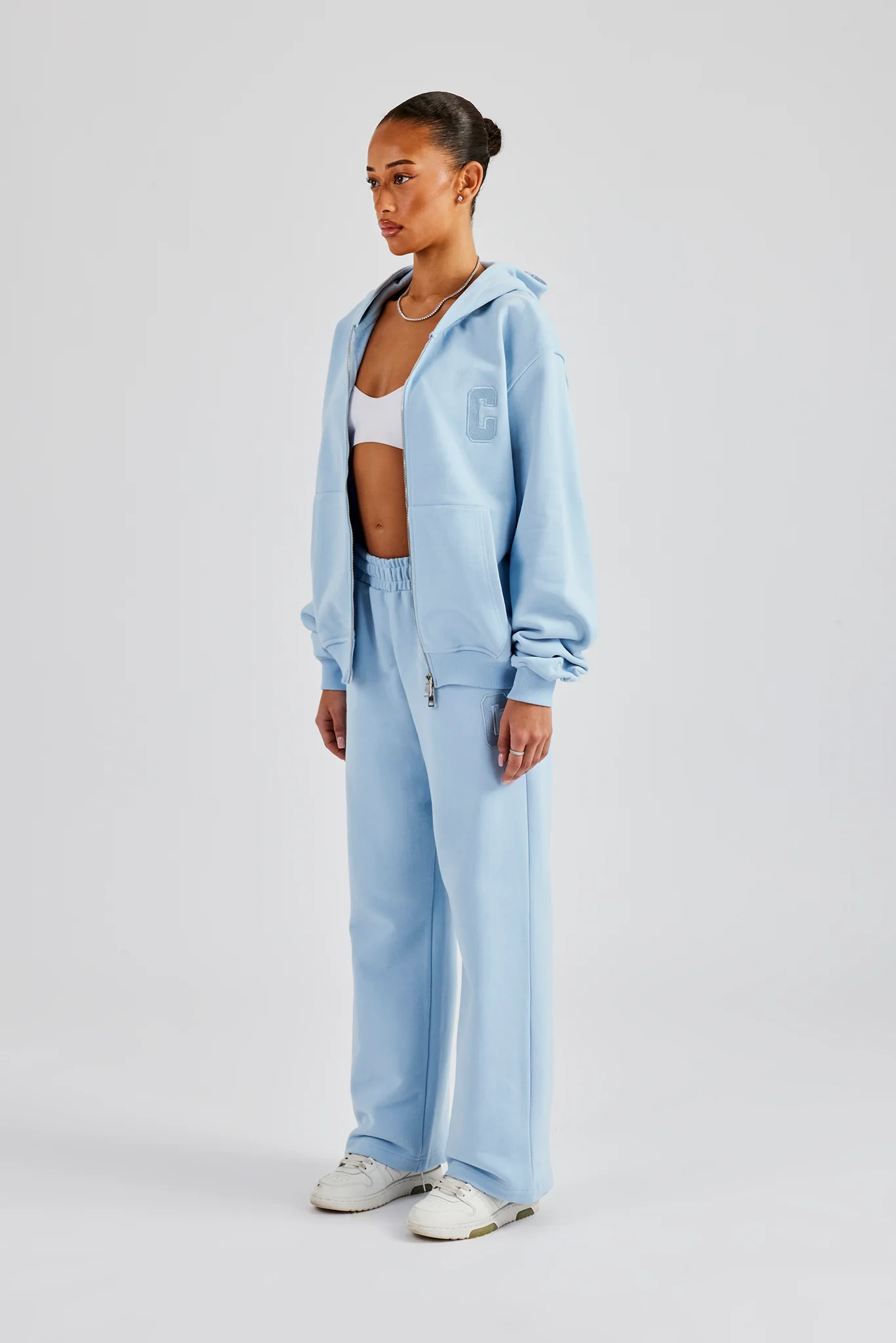 Embroidered C Zip Through Tracksuit - Baby Blue - Image 2