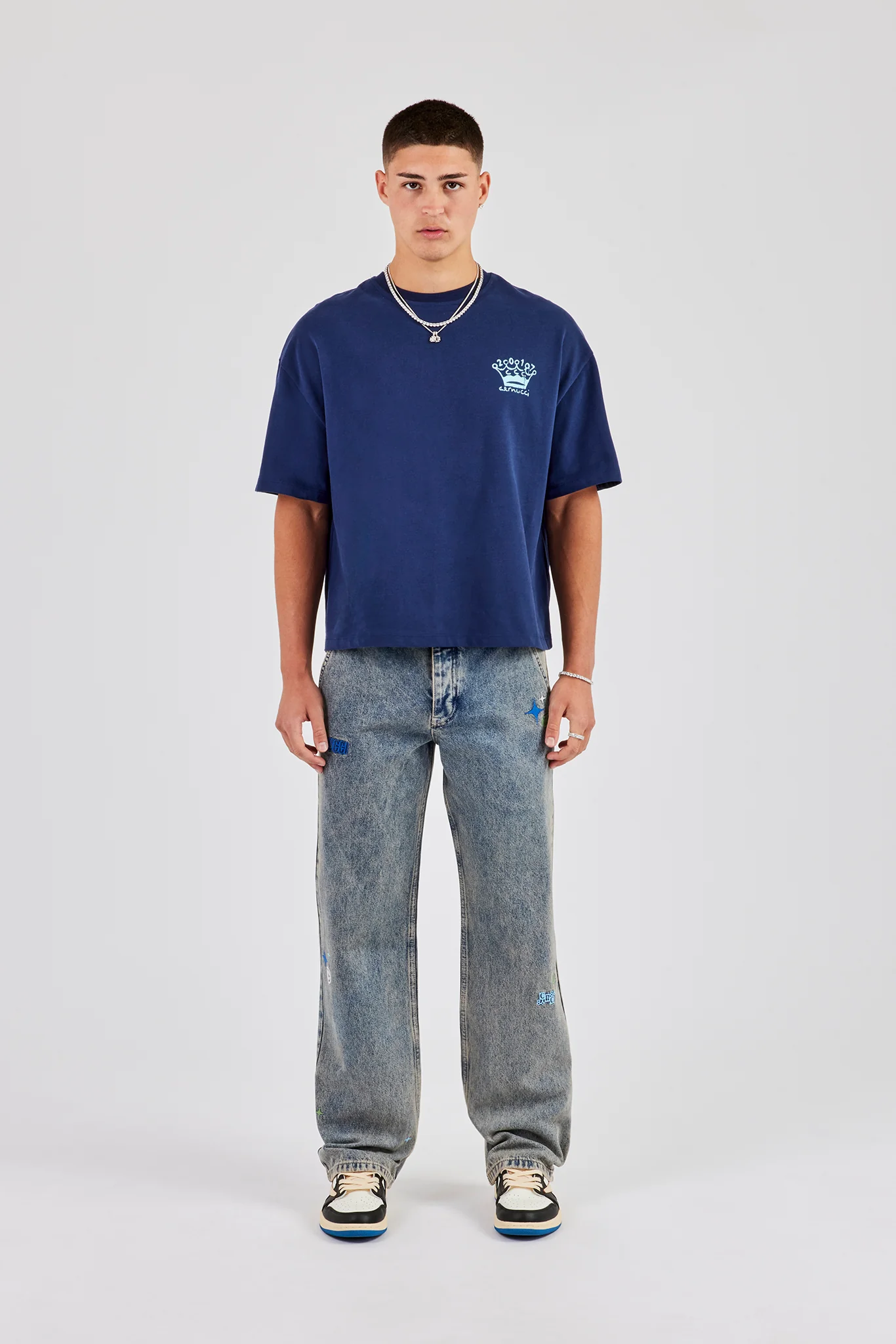 Embroidered Relaxed Jeans - Antique Wash - Image 4