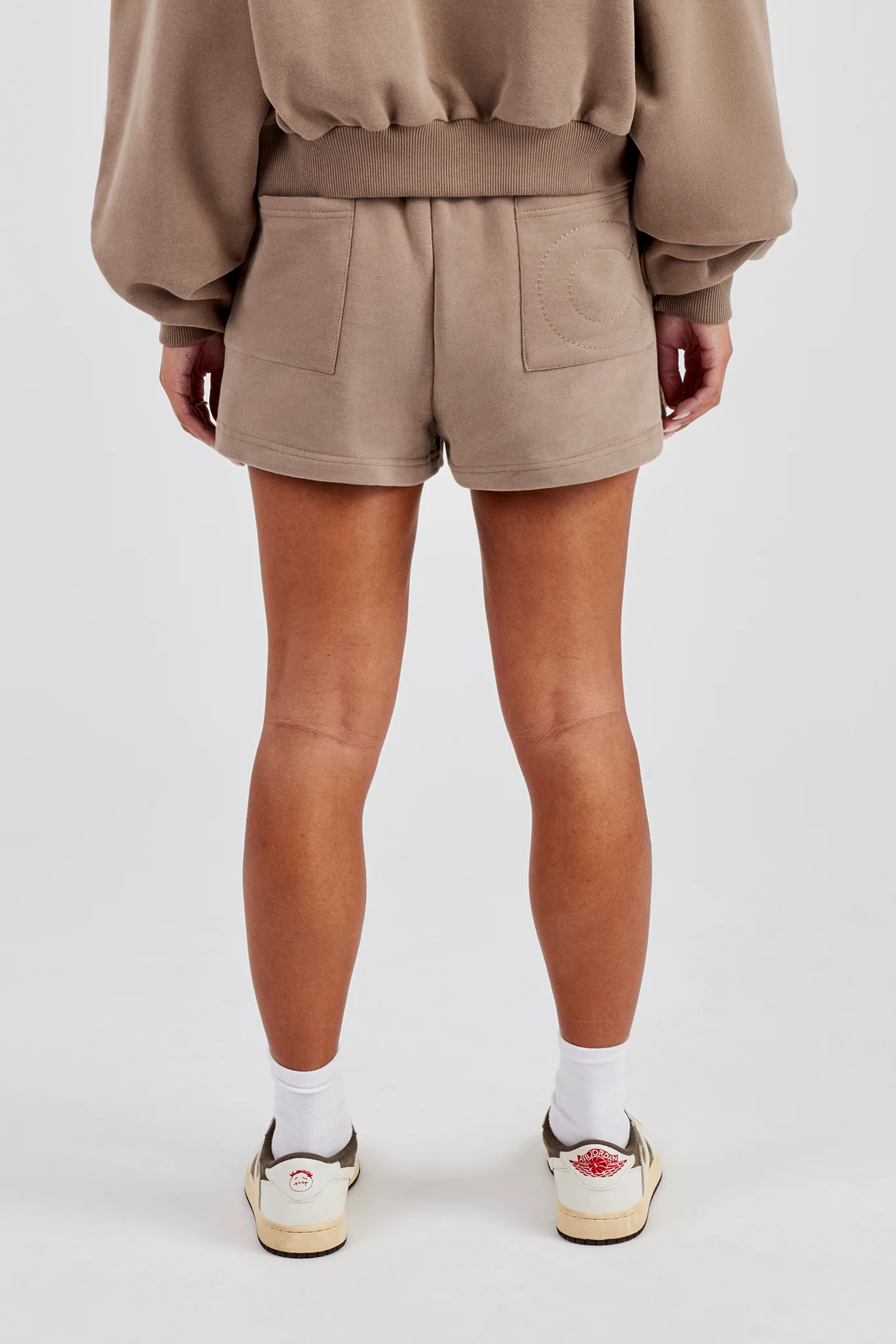 Embroidered Short - Taupe - Image 3