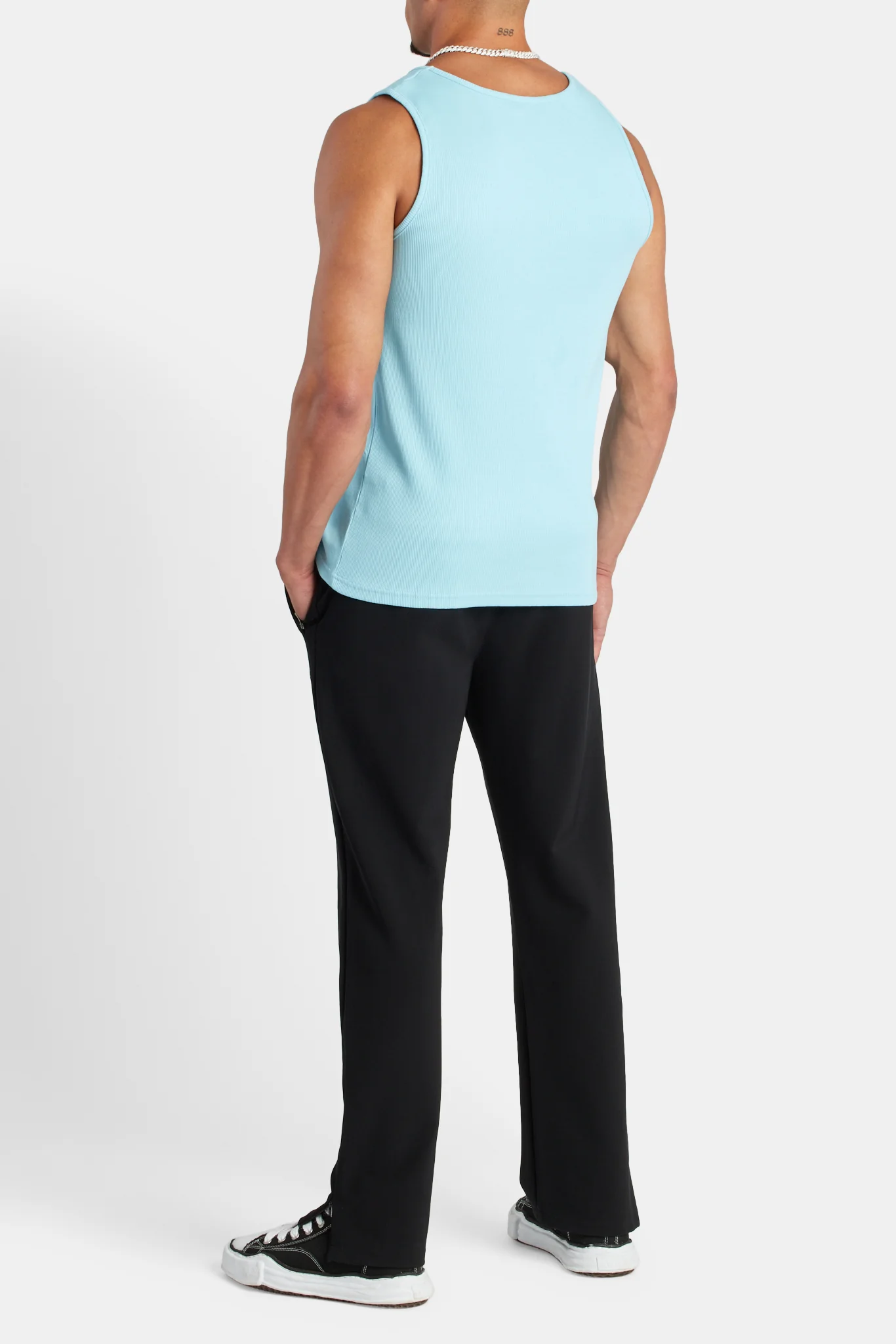 Embroidered Slim Fit Vest - Blue - Image 3