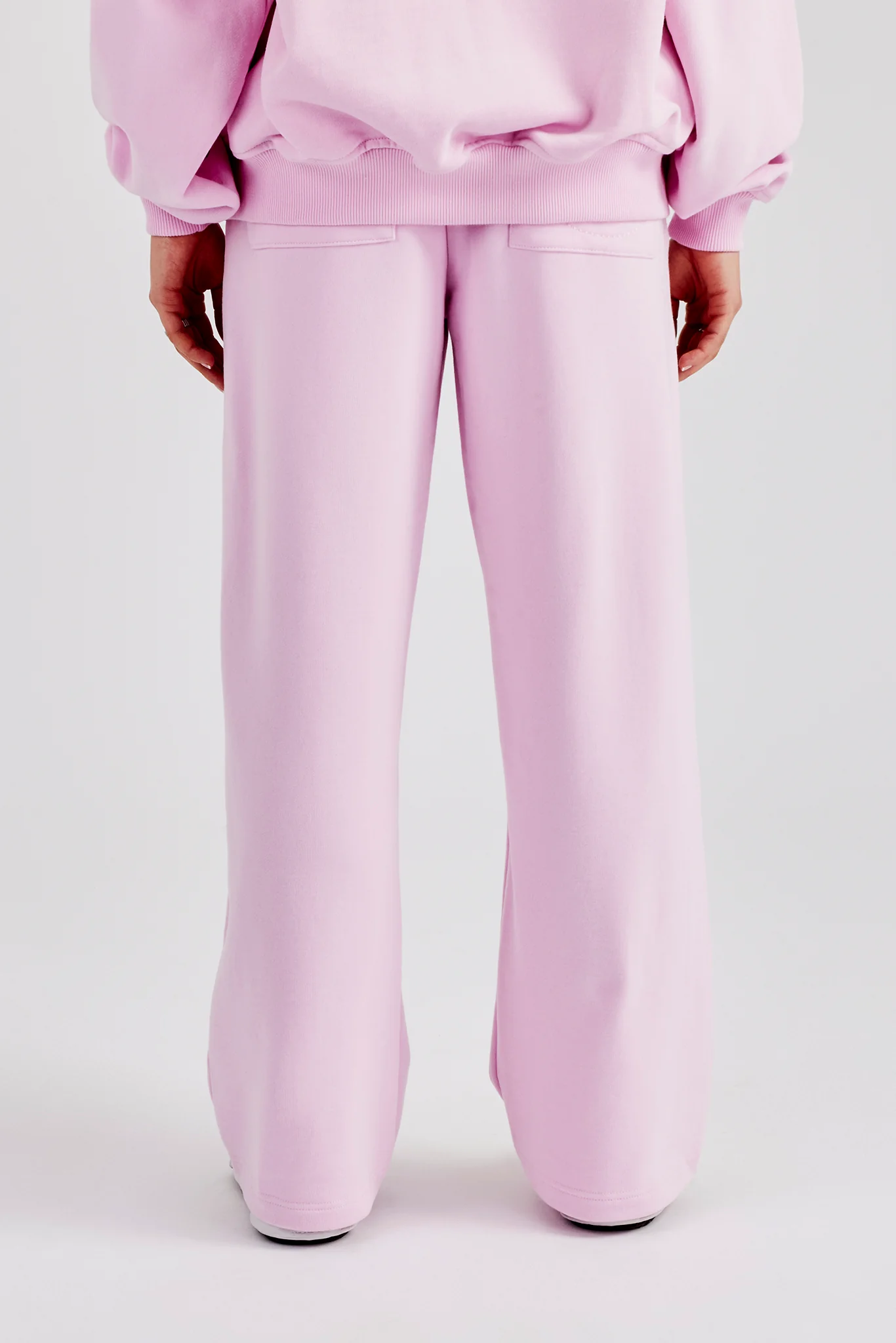 Embroidered Wide Leg Jogger - Pink - Image 3